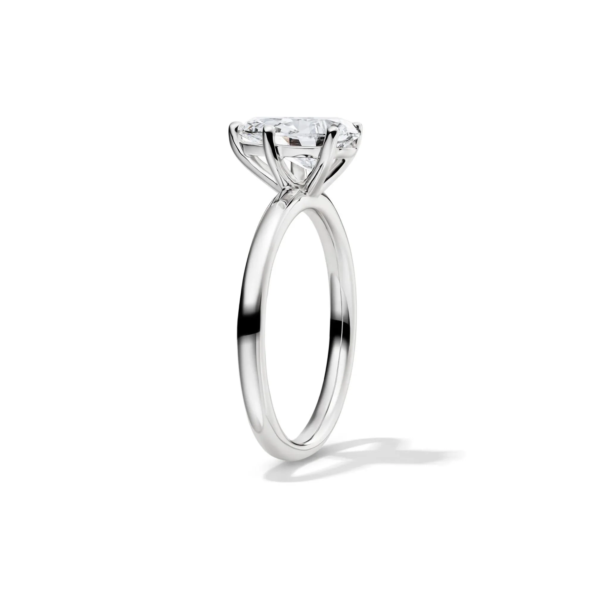 Lab Grown Diamond Pear-Shaped Solitaire Engagement Ring 14K White Gold (1/2 CT.) Size 4.5 2mm - Image 3