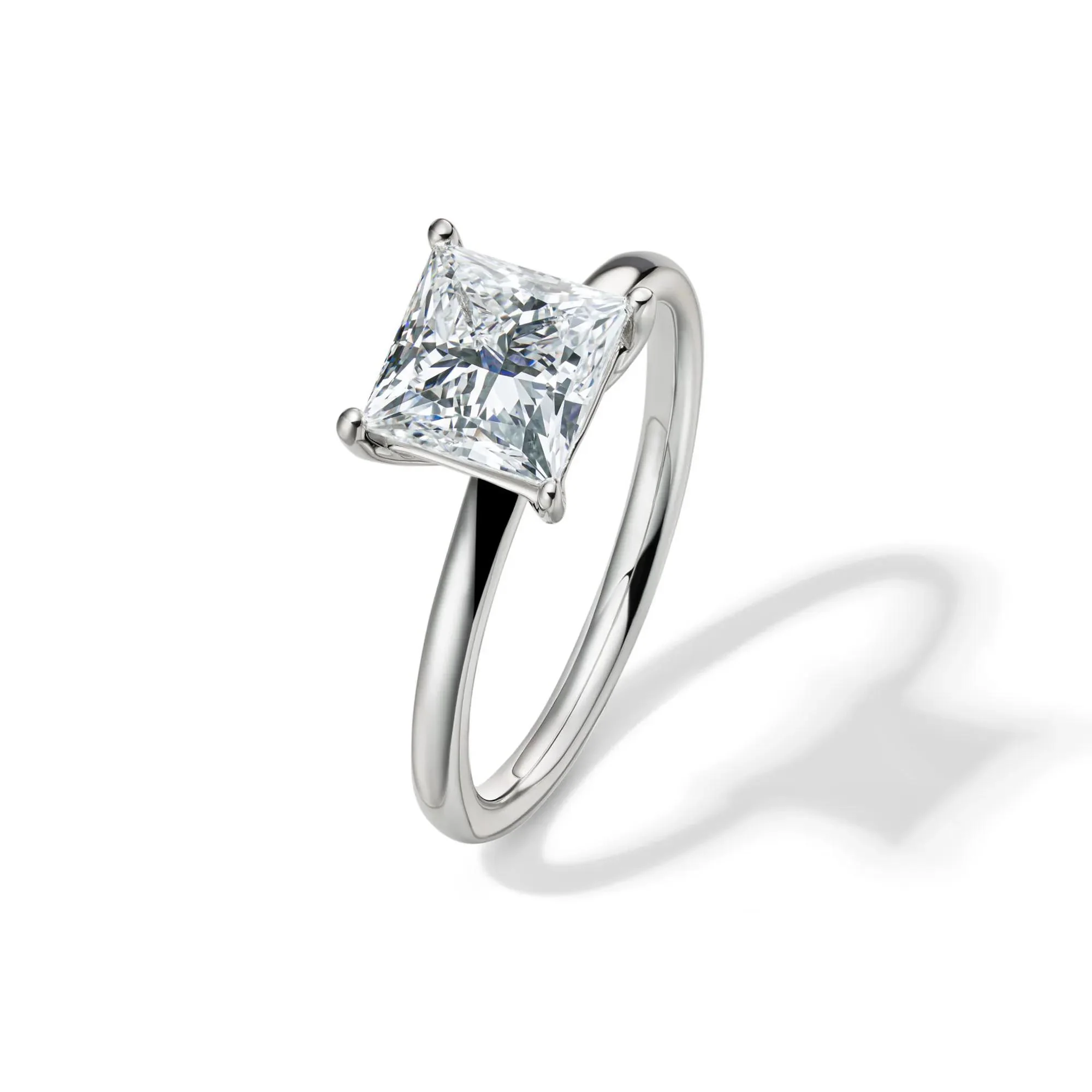 Lab Grown Diamond Princess-Cut Solitaire Engagement Ring 14K White Gold (2 CT.) Size 9.5 2mm - Image 4