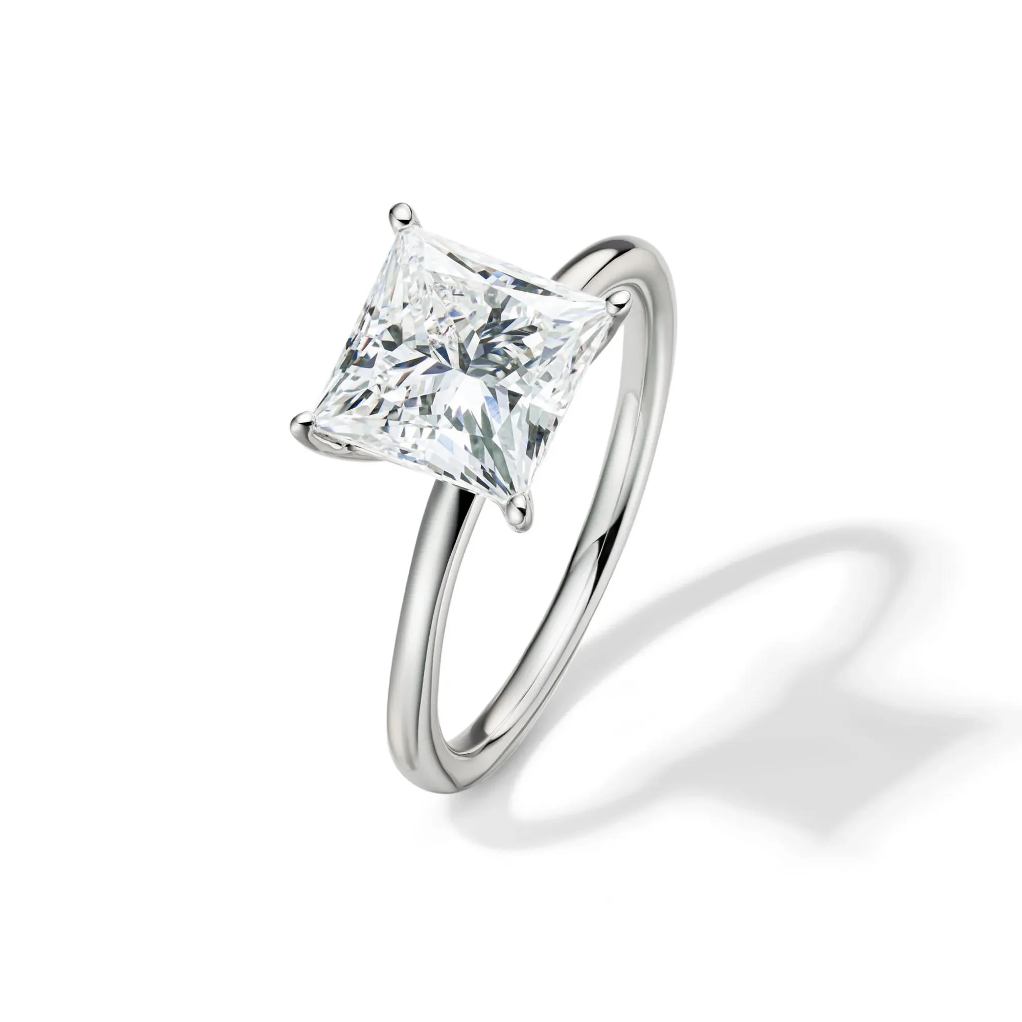 Lab Grown Diamond Princess-Cut Solitaire Engagement Ring 14K White Gold (3 CT.) Size 10 2mm - Image 4