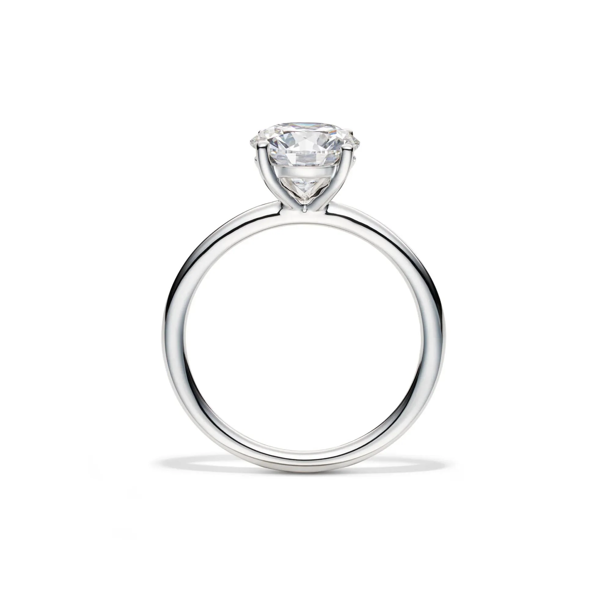 Lab Grown Diamond Round Solitaire Engagement Ring 14K White Gold (2 CT.) Size 10 2mm - Image 2