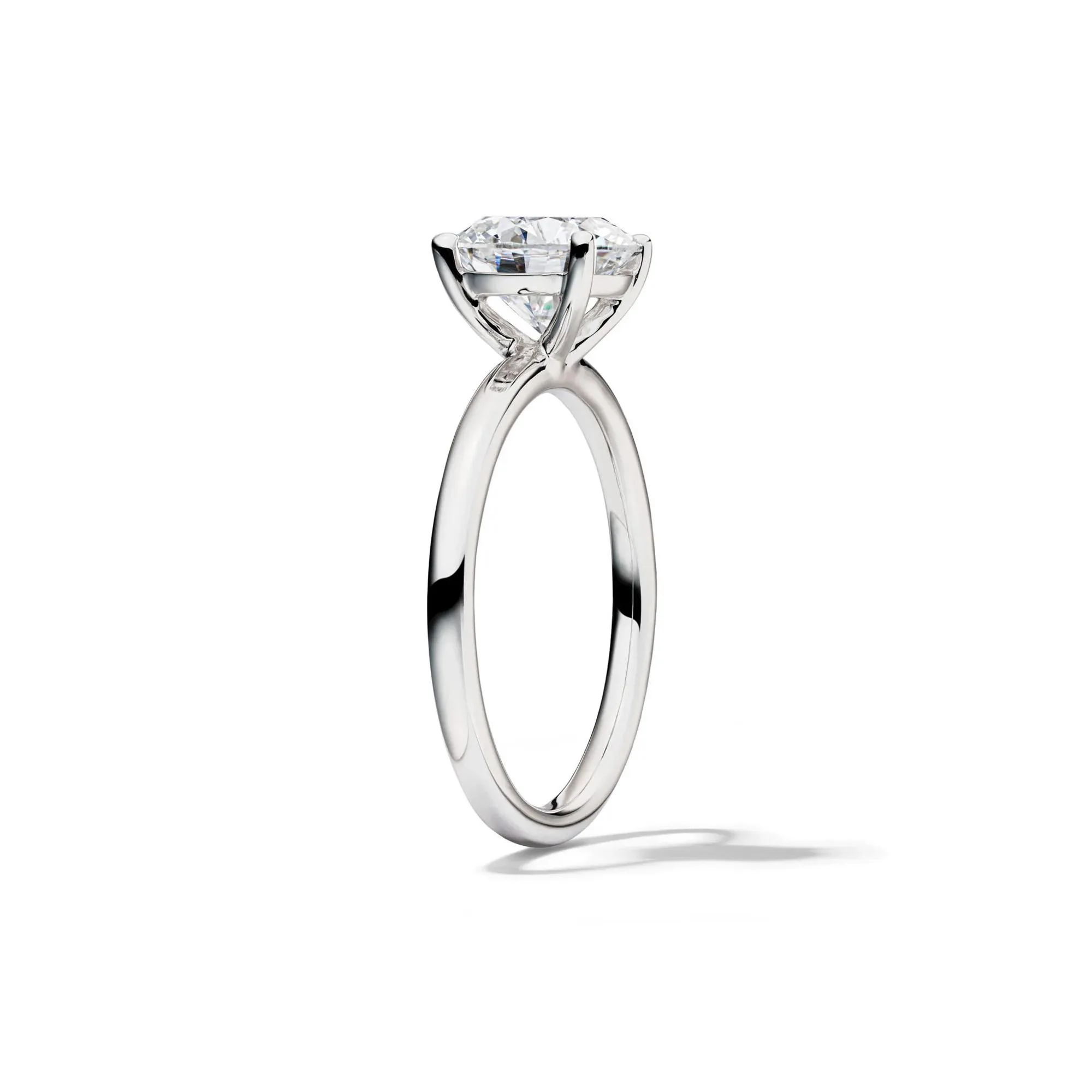 Lab Grown Diamond Round Solitaire Engagement Ring 14K White Gold (2 CT.) Size 9 2mm - Image 3
