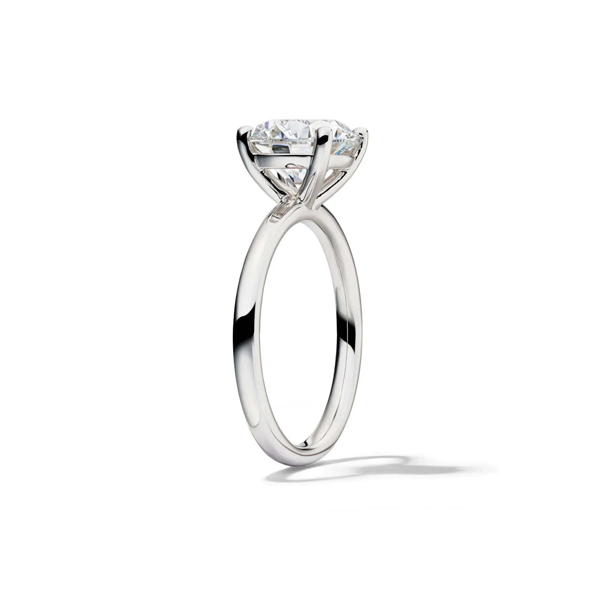 Lab Grown Diamond Solitaire Round Engagement Ring 14K White Gold (3 CT.) Size 10.5 2mm - Image 3