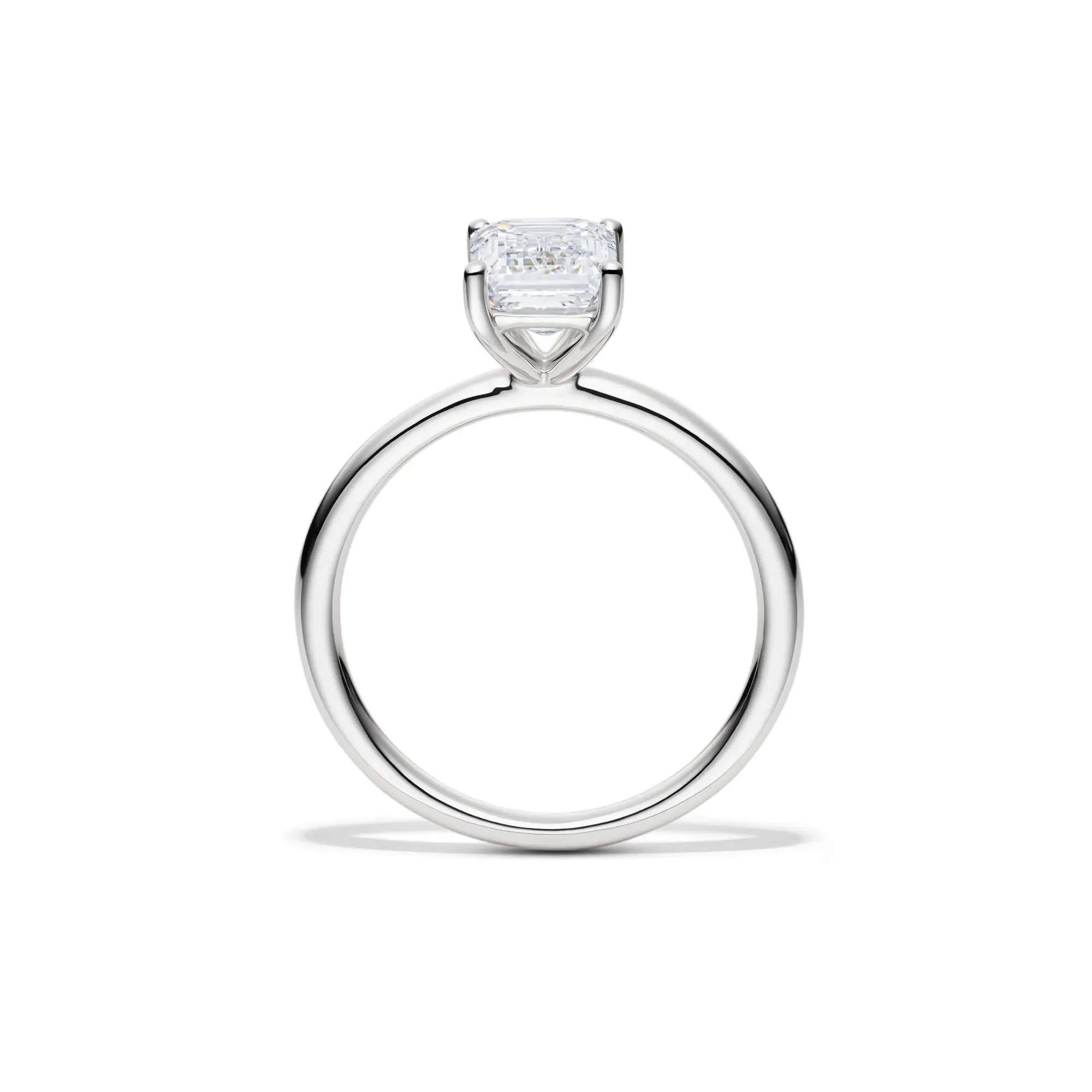 Lab Grown Diamond Emerald-Cut Solitaire 14K White Gold (2 CT.) Ring Size 10.5 2mm - Image 2