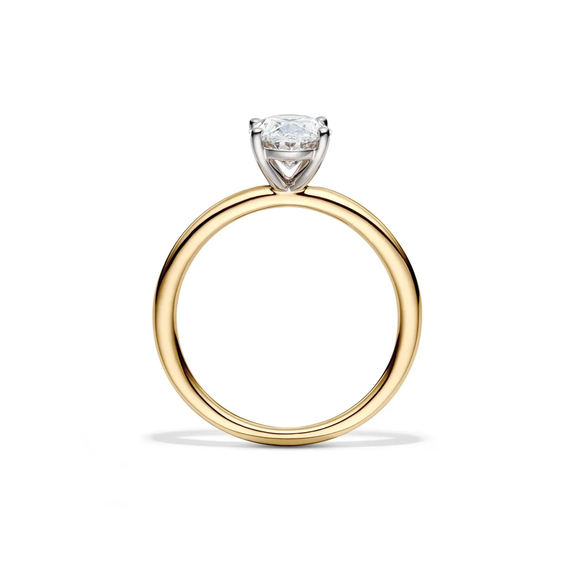 Lab Grown Diamond Solitaire Oval Engagement Ring 14K Yellow Gold (1/2 CT.) Size 9 2mm - Image 2