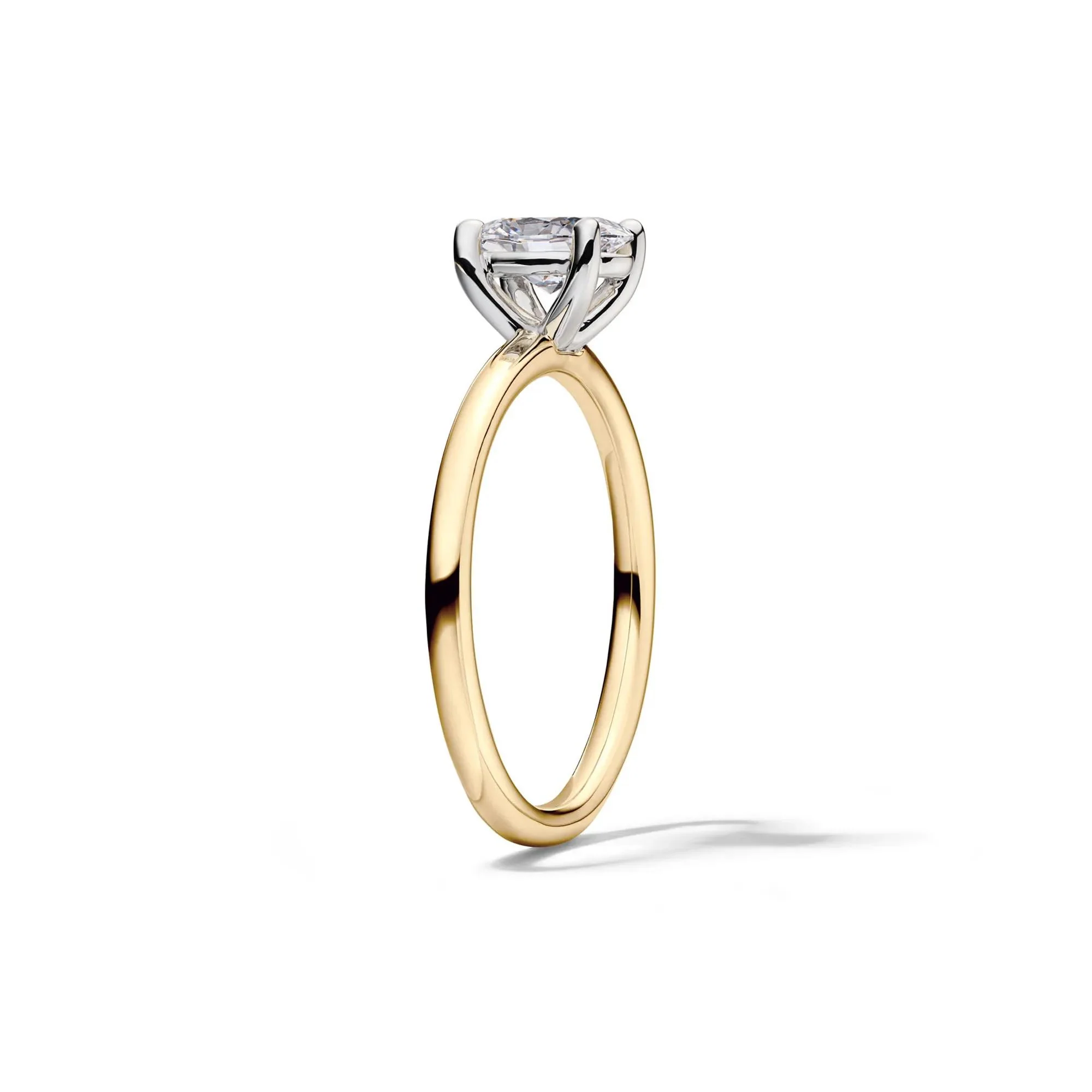 Lab Grown Diamond Solitaire Oval Engagement Ring 14K Yellow Gold (1/2 CT.) Size 9 2mm - Image 3
