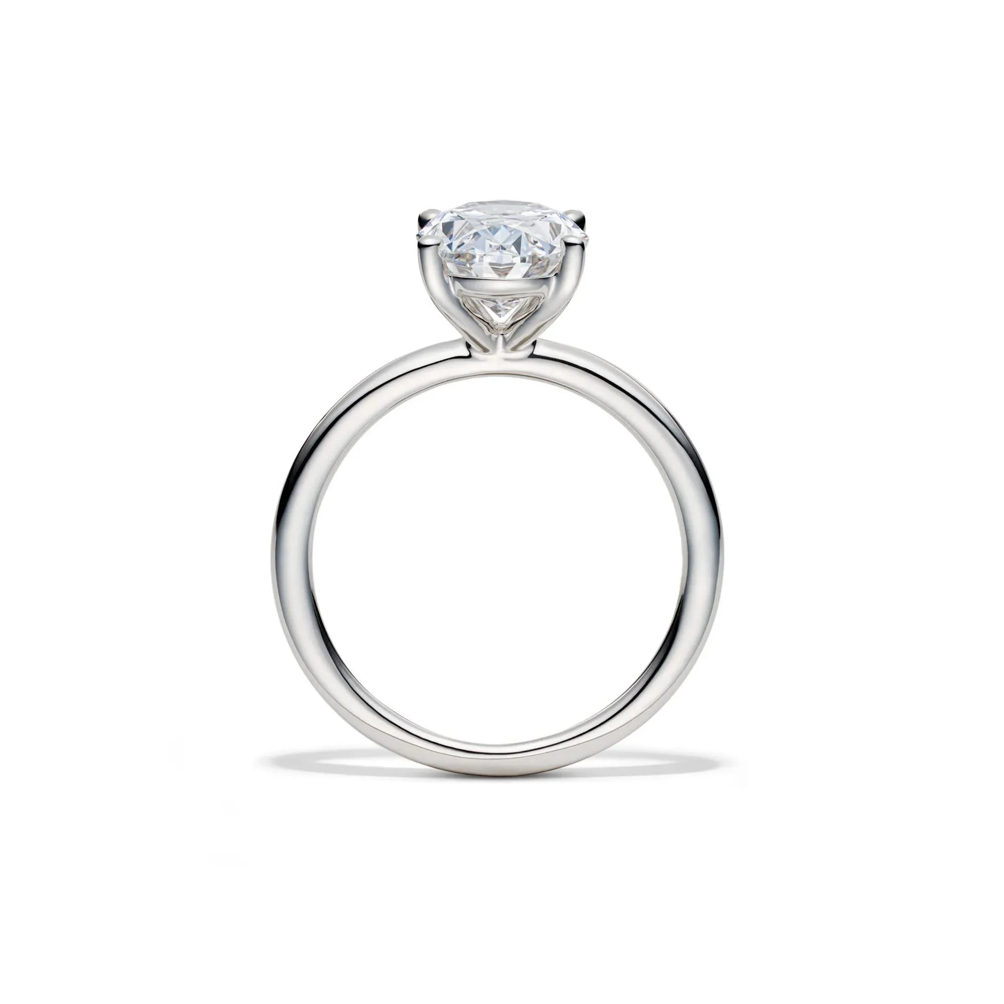 Lab Grown Diamond Oval Solitaire Engagement Ring 14K White Gold (3 CT.) Size 10.5 2mm - Image 2