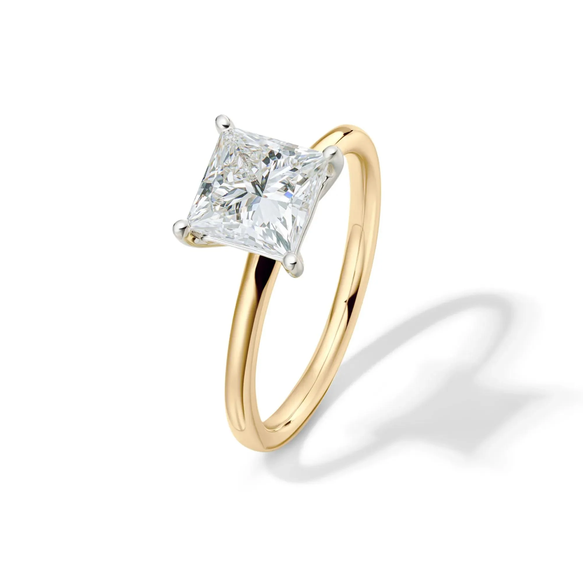 Lab Grown Diamond Princess-Cut Solitaire Engagement Ring 14K Yellow Gold (2 CT.) Size 8 2mm - Image 4
