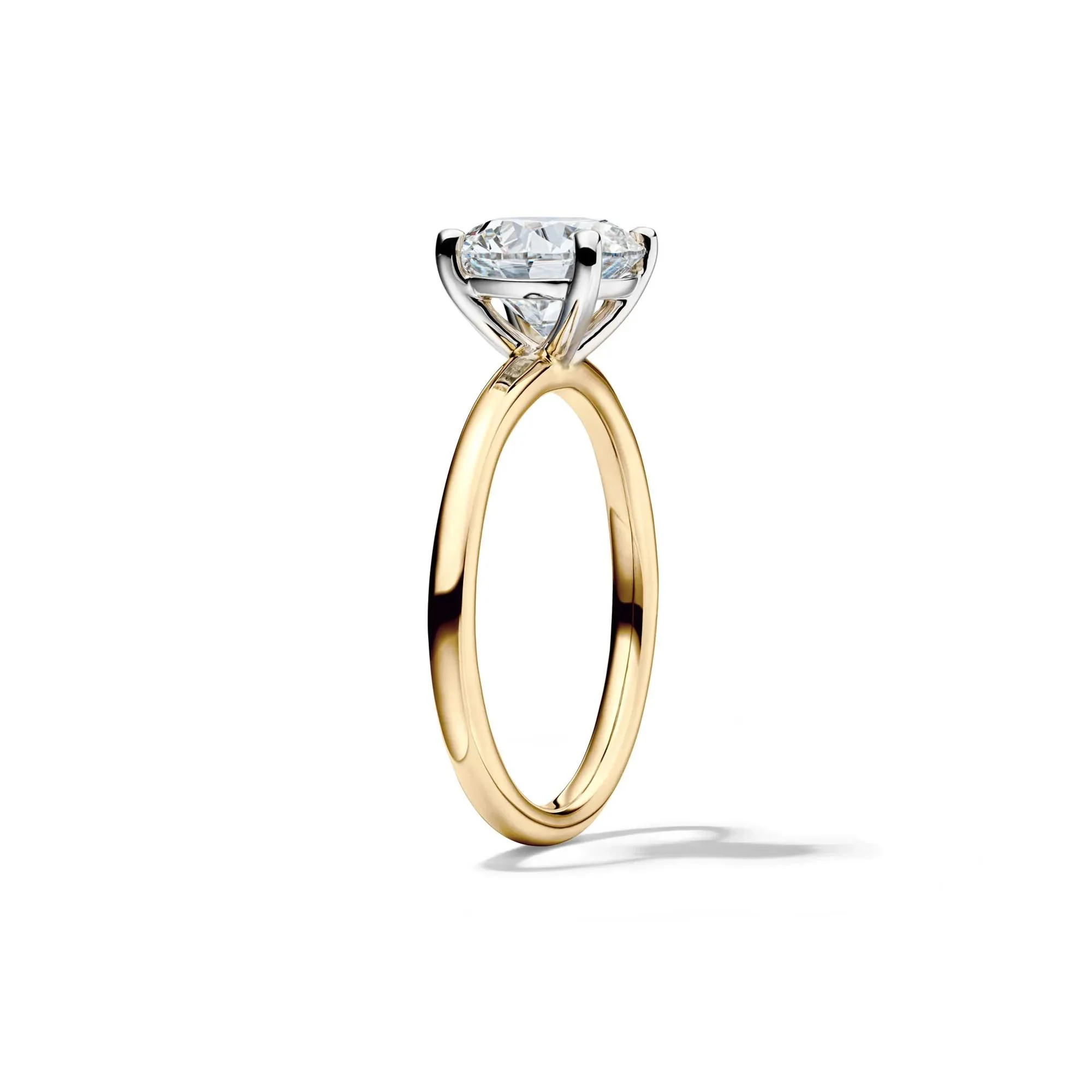 Lab Grown Diamond Round Solitaire Ring 14K Yellow Gold (2 CT.) Size 7 2mm - Image 3