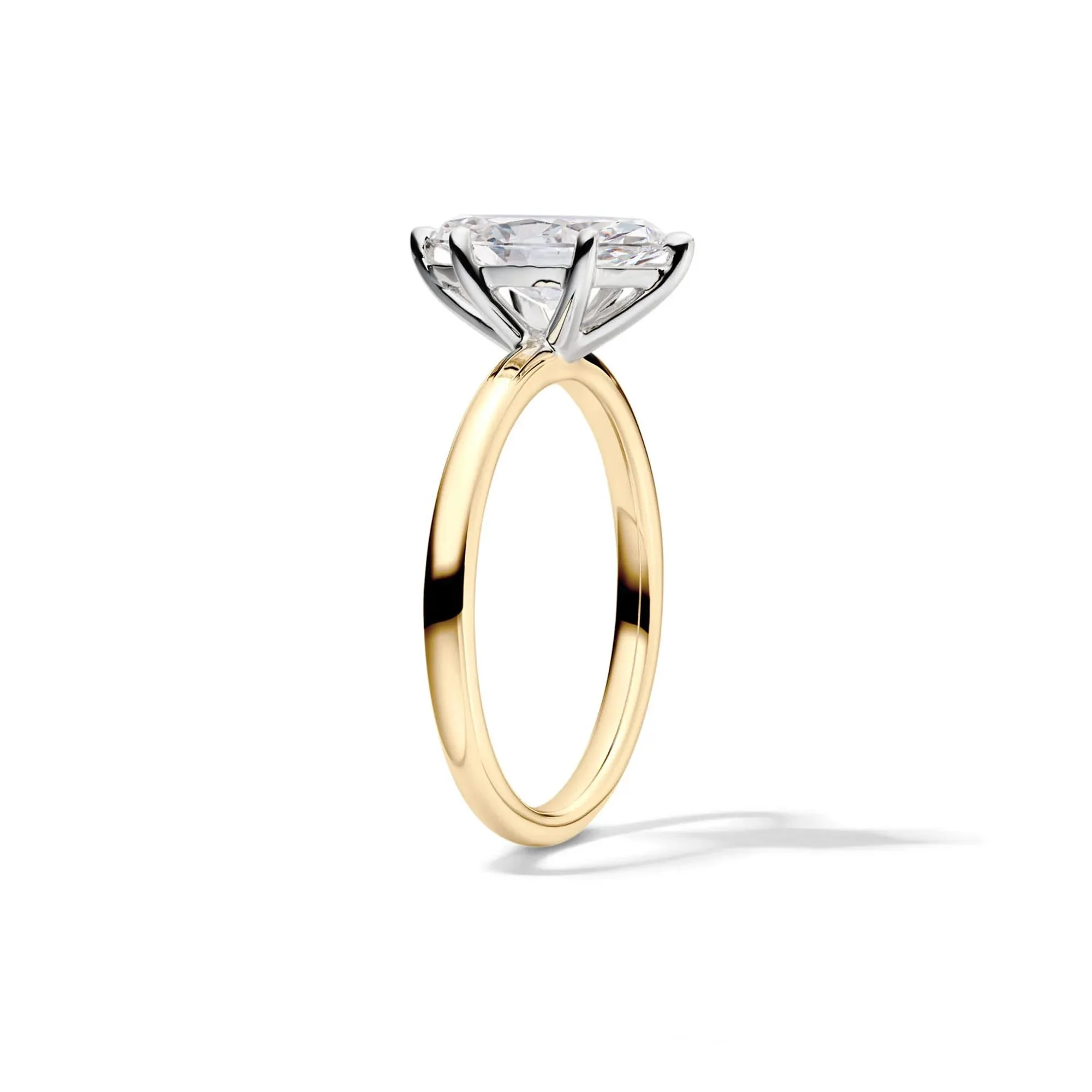 Lab Grown Diamond Solitaire Marquise Engagement Ring 14K Yellow Gold (1/2 CT.) Size 7.5 2mm - Image 3