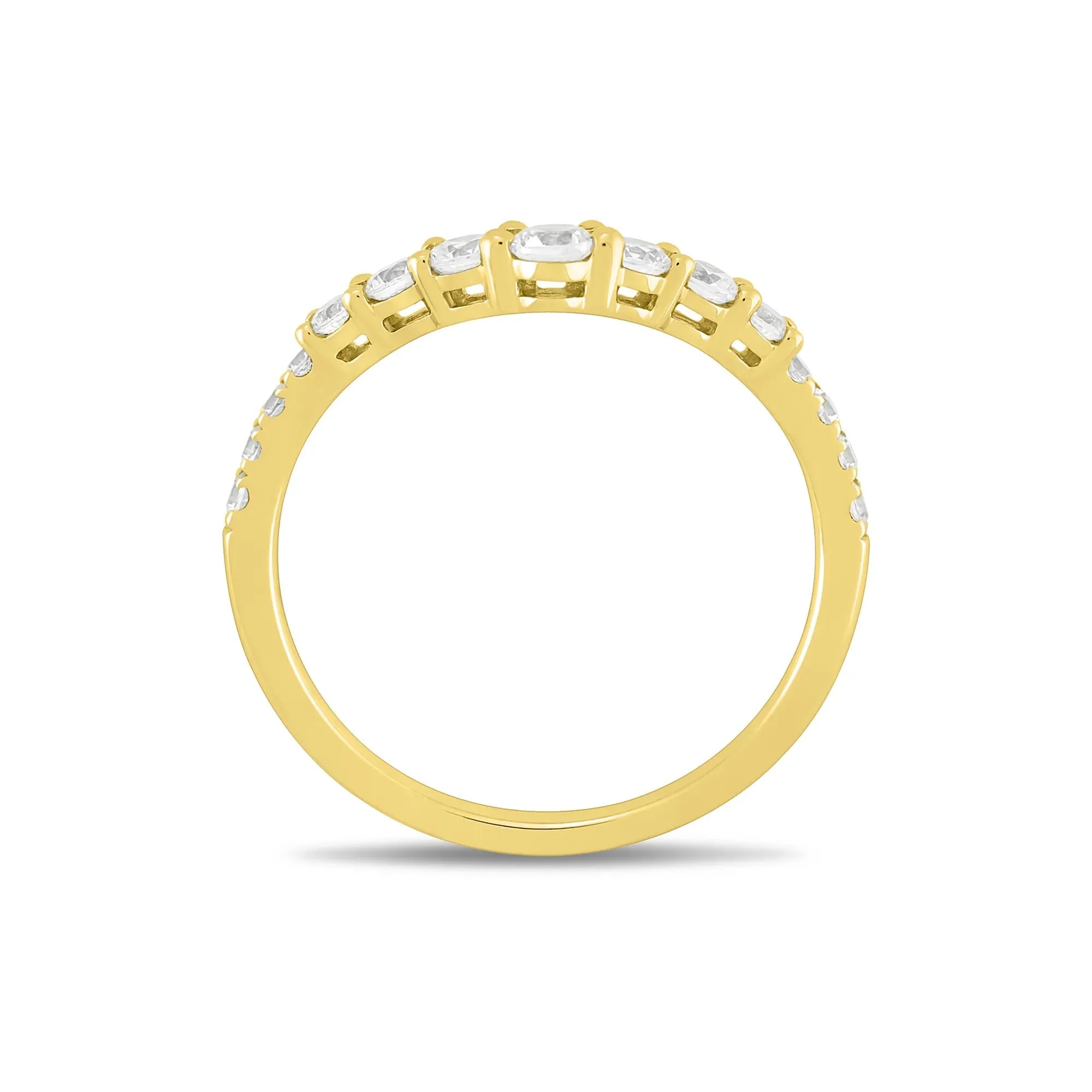 1/2 CT. Tw. Lab Grown Diamond Contour Band Ring 14K Yellow Gold Round Brilliant Cut Size 5 1mm - Image 3