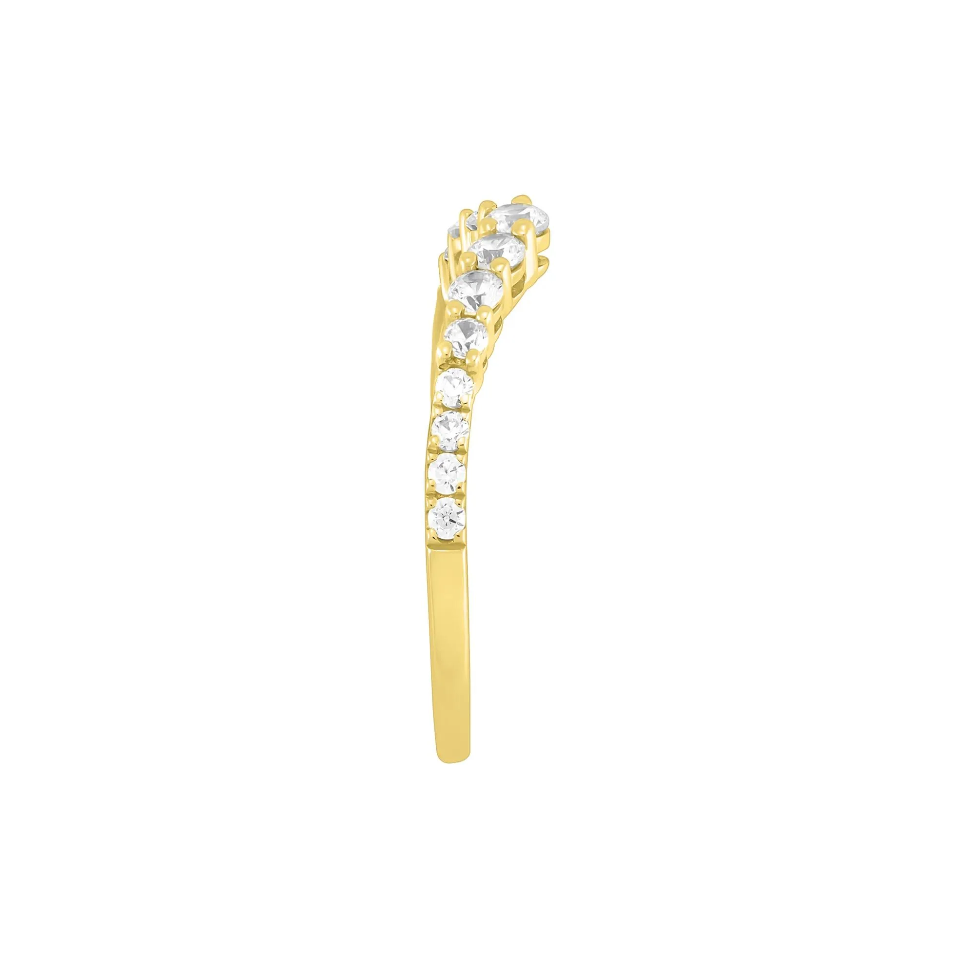 1/2 CT. Tw. Lab Grown Diamond Contour Band Ring 14K Yellow Gold Round Brilliant Cut Size 5.5 1mm - Image 2