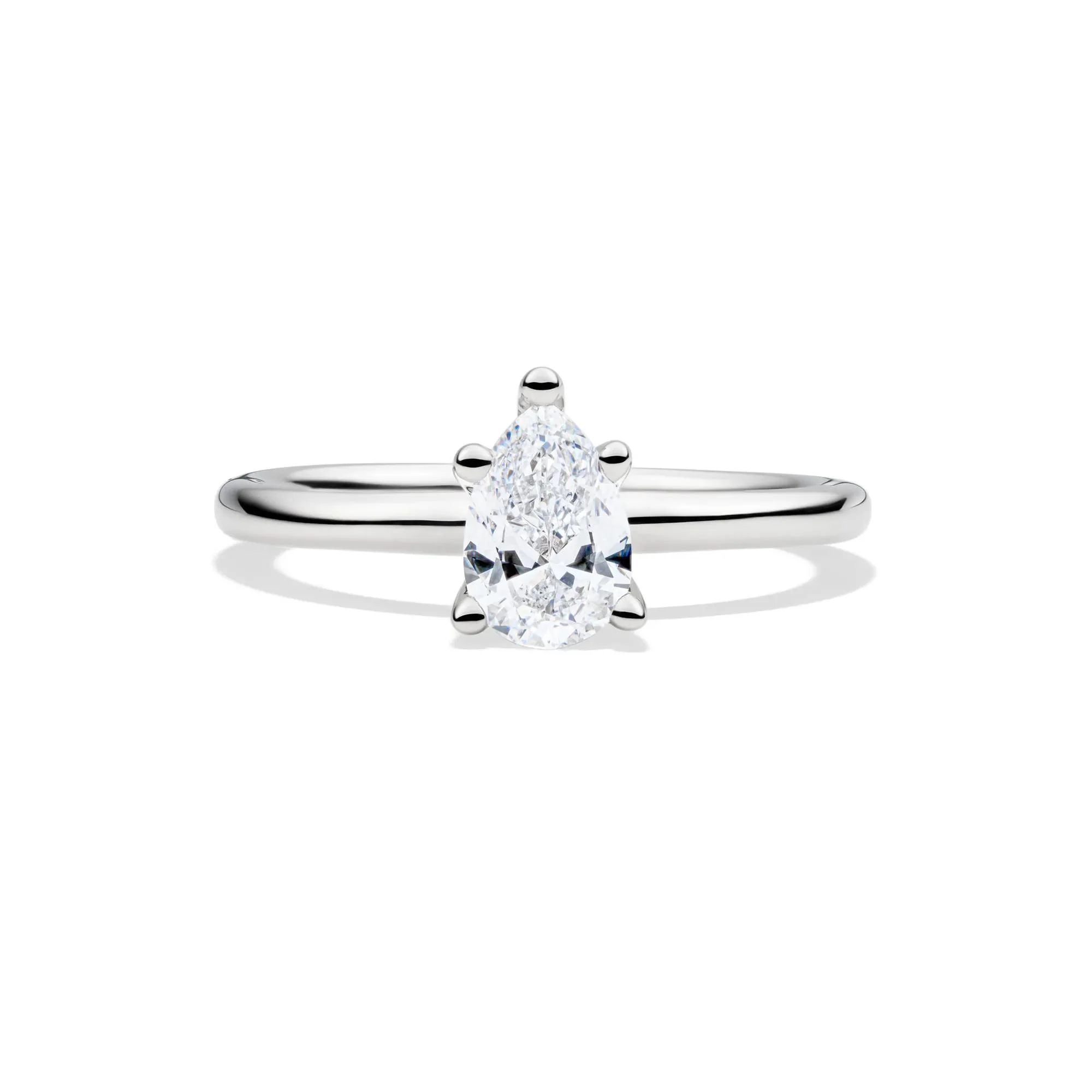 Lab Grown Diamond Pear-Shaped Solitaire Engagement Ring 14K White Gold (3/4 CT.) Size 12 2mm