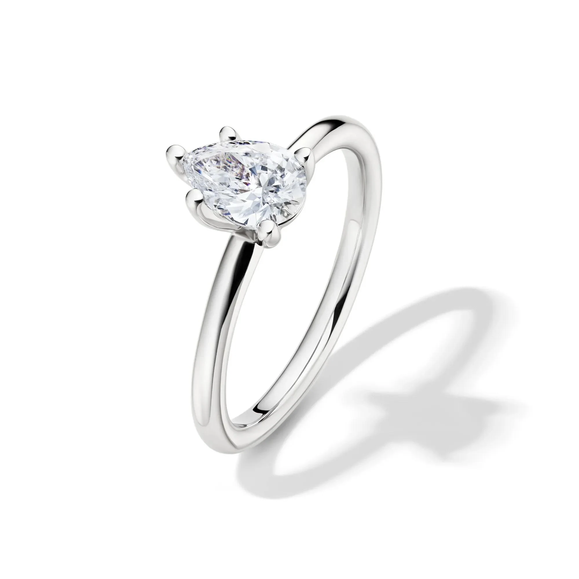 Lab Grown Diamond Pear-Shaped Solitaire Engagement Ring 14K White Gold (3/4 CT.) Size 7 2mm - Image 4