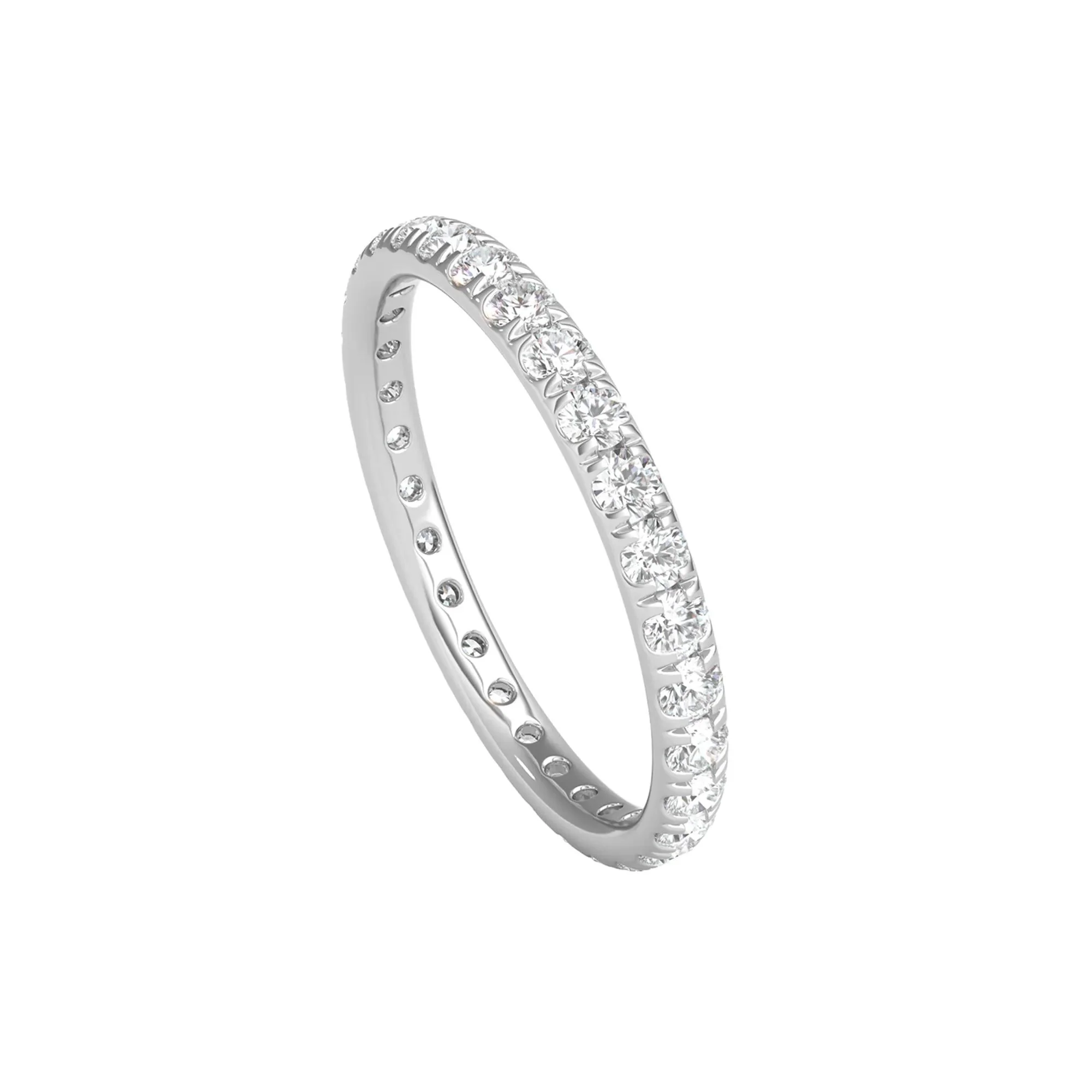 1 CT. Tw. Lab Grown Diamond Comfort Fit Eternity Band Ring 14K White Gold Round Brilliant Cut Size 4.5 2mm - Image 4
