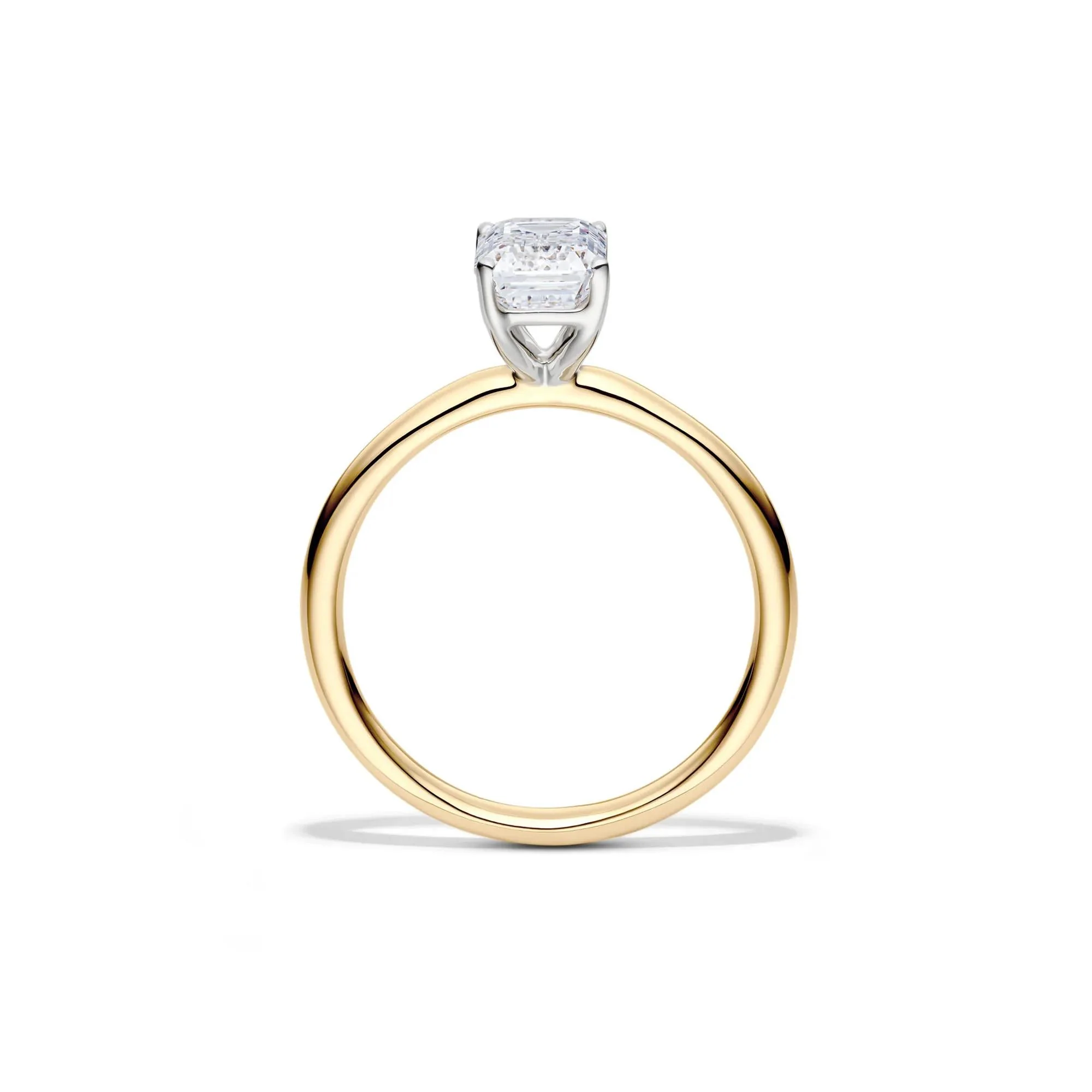 Lab Grown Diamond Emerald-Cut Solitaire Ring 14K Yellow Gold (1/2 CT.) Size 8.5 2mm - Image 2