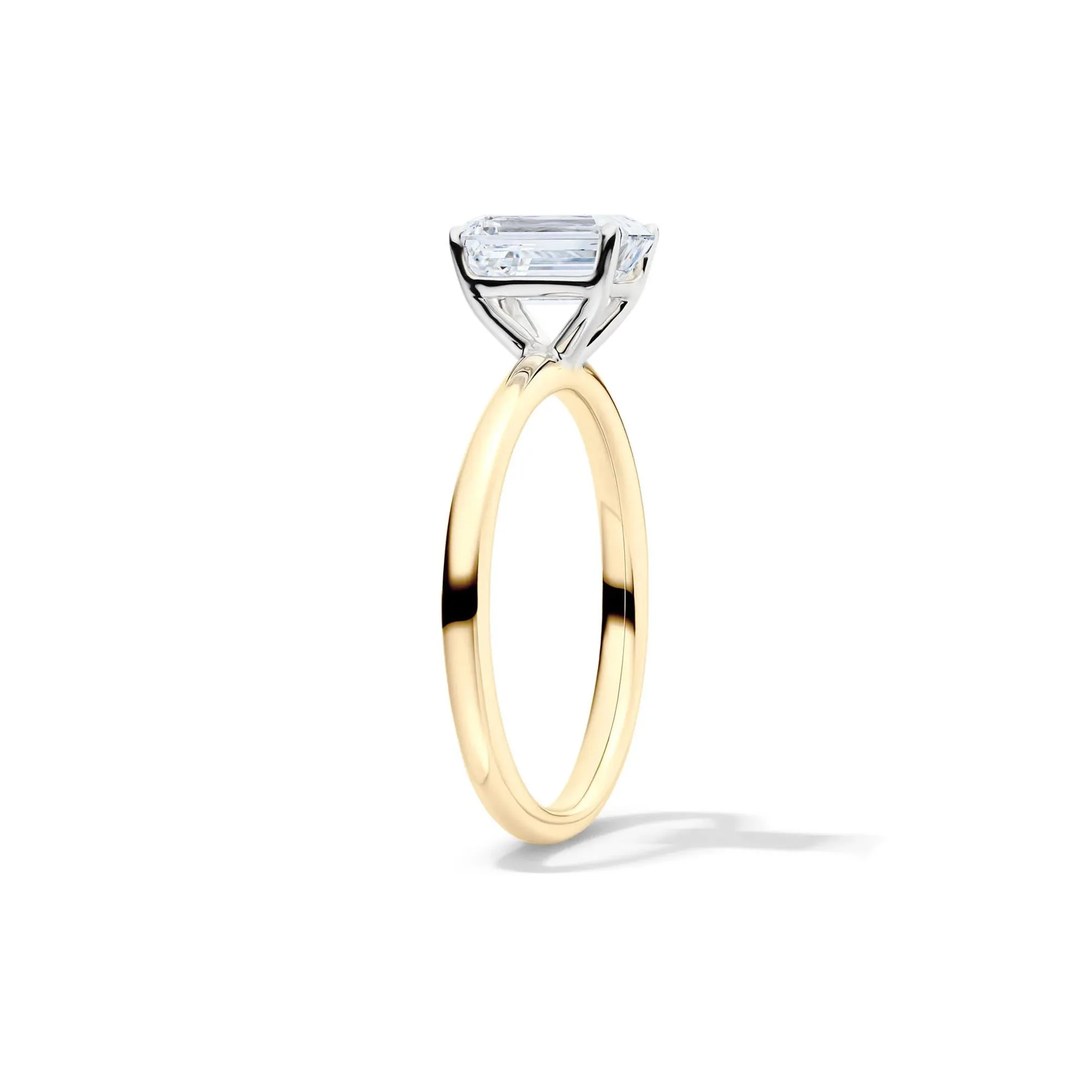 Lab Grown Diamond Emerald-Cut Solitaire Ring 14K Yellow Gold (1/2 CT.) Size 8.5 2mm - Image 3