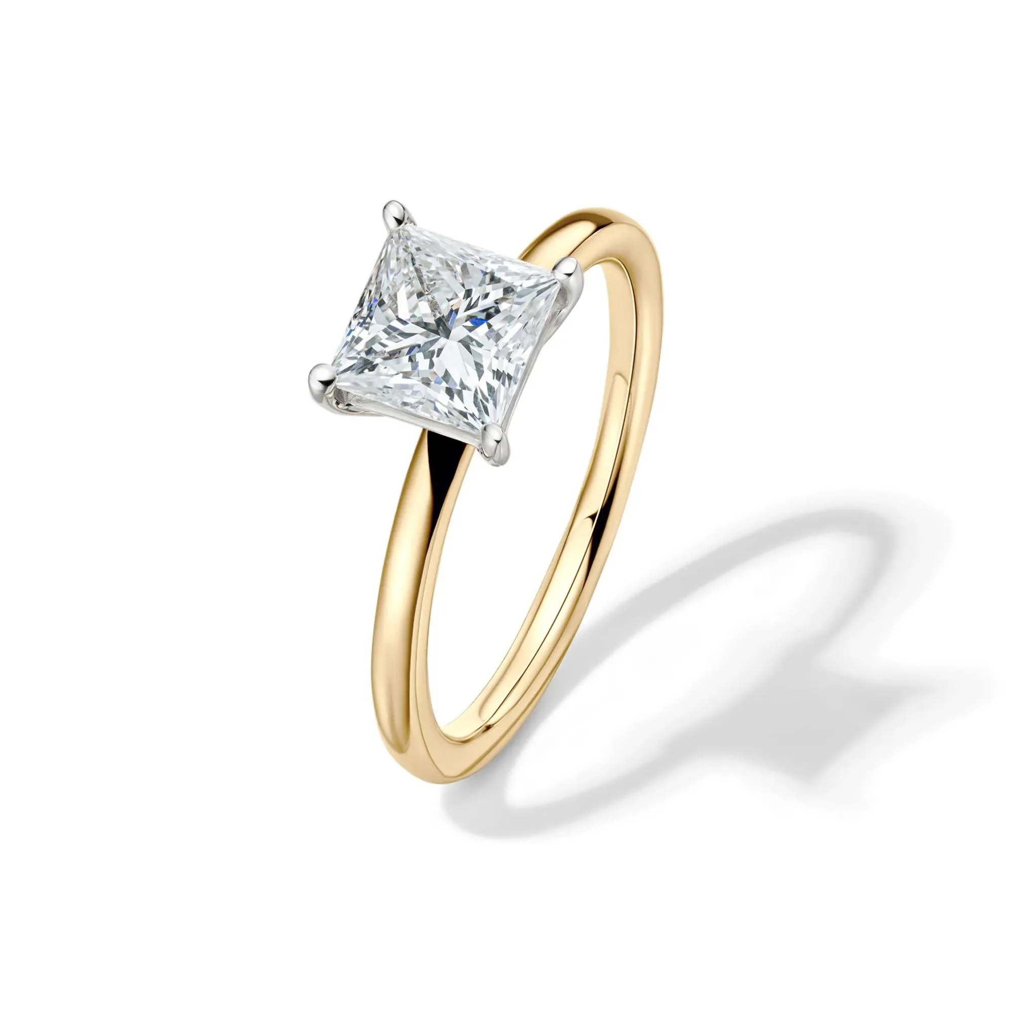 Lab Grown Diamond Princess-Cut Solitaire Engagement Ring 14K Yellow Gold (1/2 CT.) Size 10 2mm - Image 4