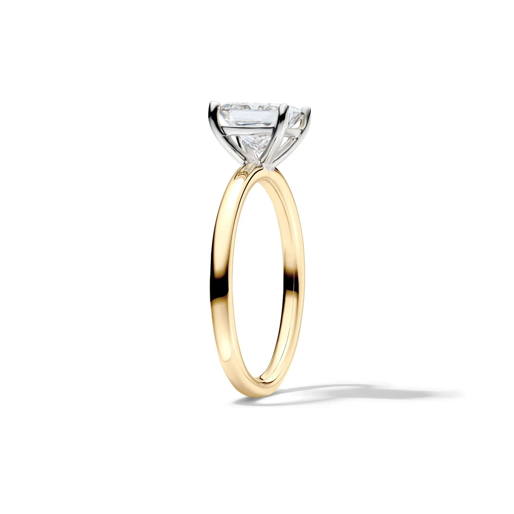 Lab Grown Diamond Princess-Cut Solitaire Engagement Ring 14K Yellow Gold (1/2 CT.) Size 7 2mm - Image 3