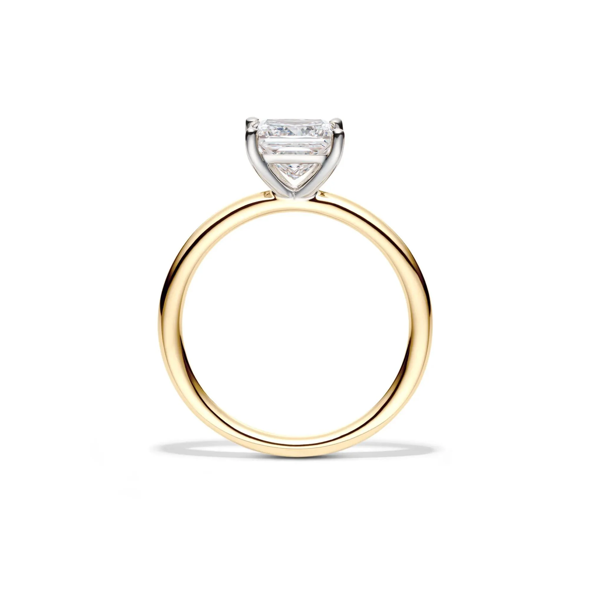 Lab Grown Diamond Princess-Cut Solitaire Engagement Ring 14K Yellow Gold (1/2 CT.) Size 8 2mm - Image 2