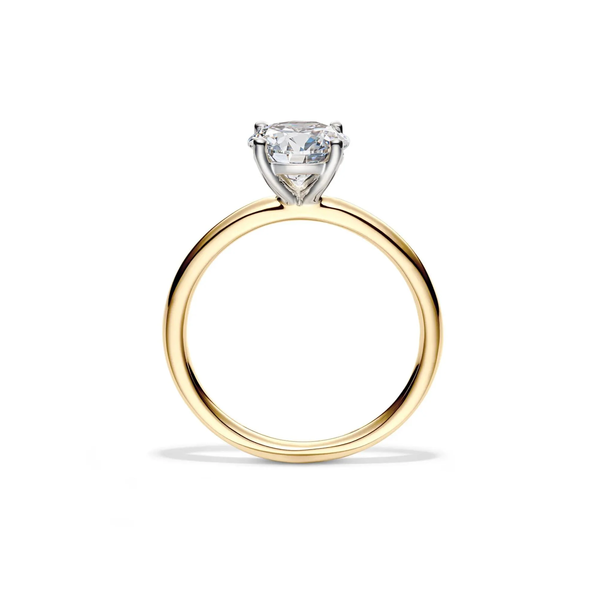 Lab Grown Diamond Solitaire Round Engagement Ring 14K Yellow Gold (1/2 CT.) Size 5 2mm - Image 2