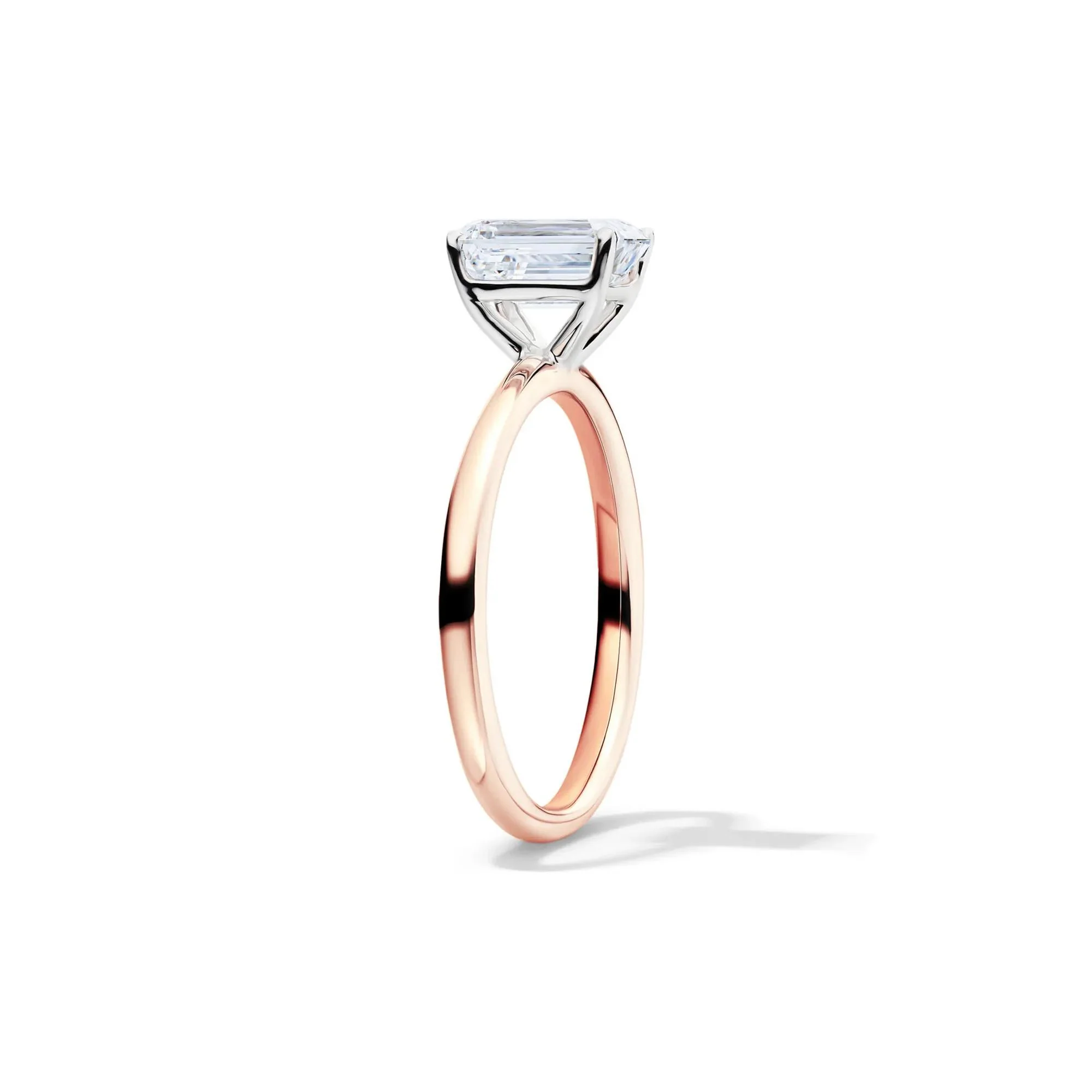 Lab Grown Diamond Emerald-Cut Solitaire Ring 14K Rose Gold (1/2 CT.) Size 8 2mm - Image 3