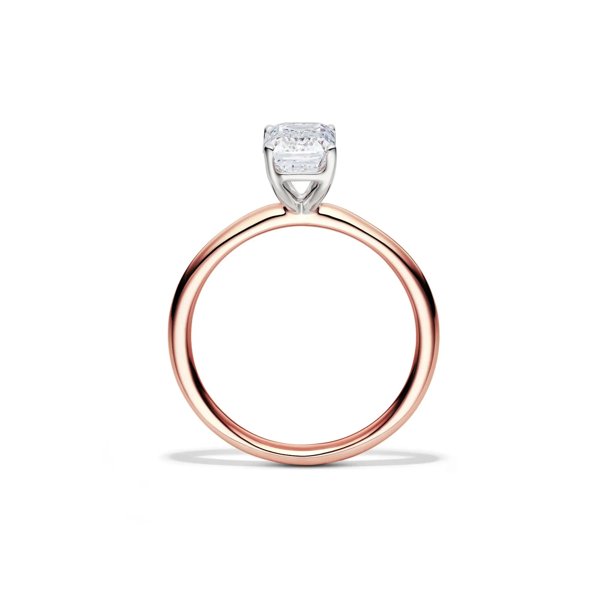 Lab Grown Diamond Emerald-Cut Solitaire Ring 14K Rose Gold (1/2 CT.) Size 9 2mm - Image 2