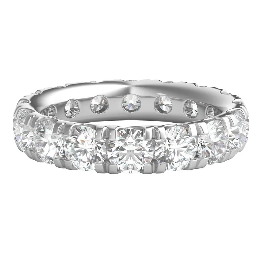 5 CT. Tw. Lab Grown Diamond Wedding Band Ring with Eternity Setting 14K White Gold Size 9 2mm