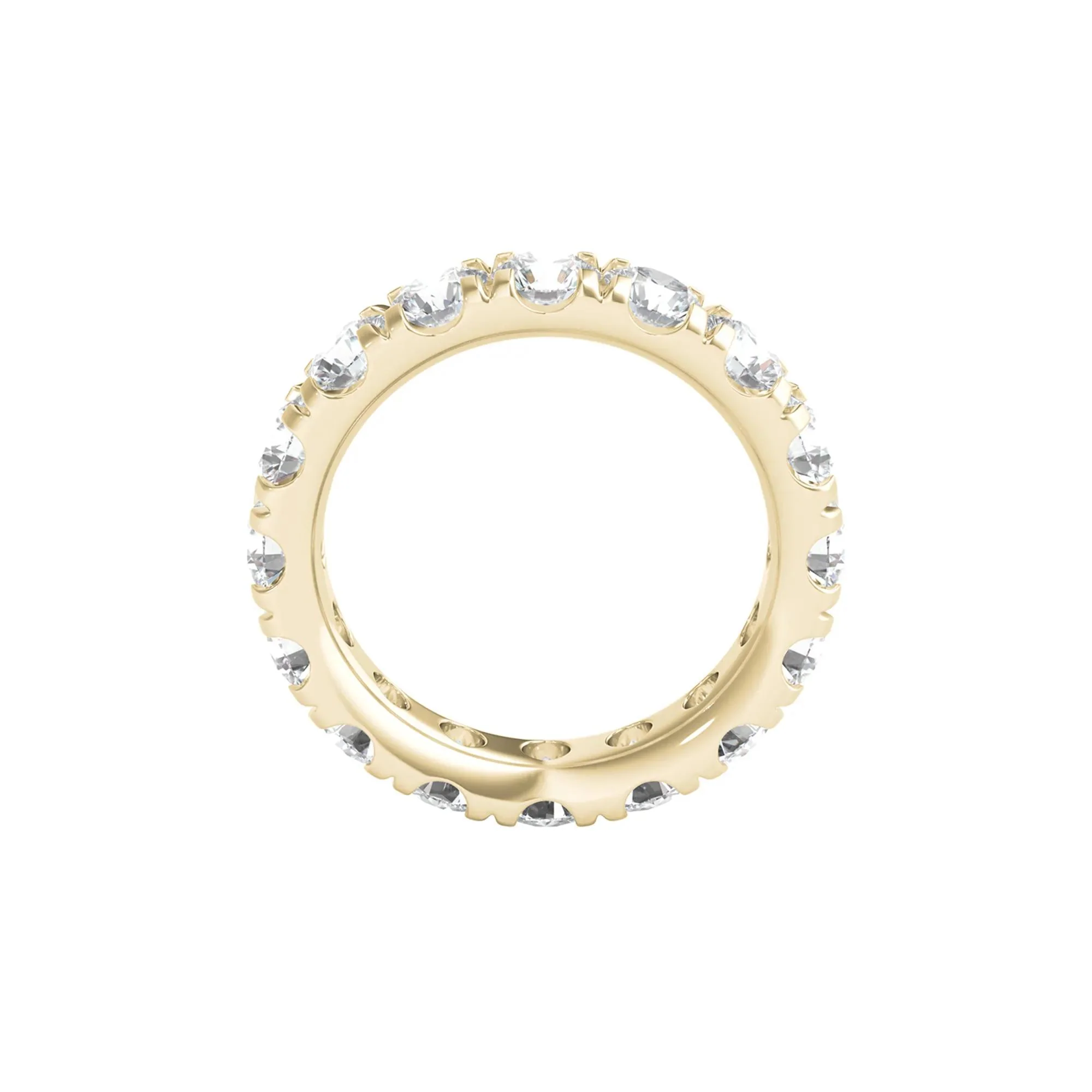 5 CT. Tw. Lab Grown Diamond Comfort Fit Eternity Band Ring 14K Yellow Gold Round Brilliant Cut Size 7 2mm - Image 2