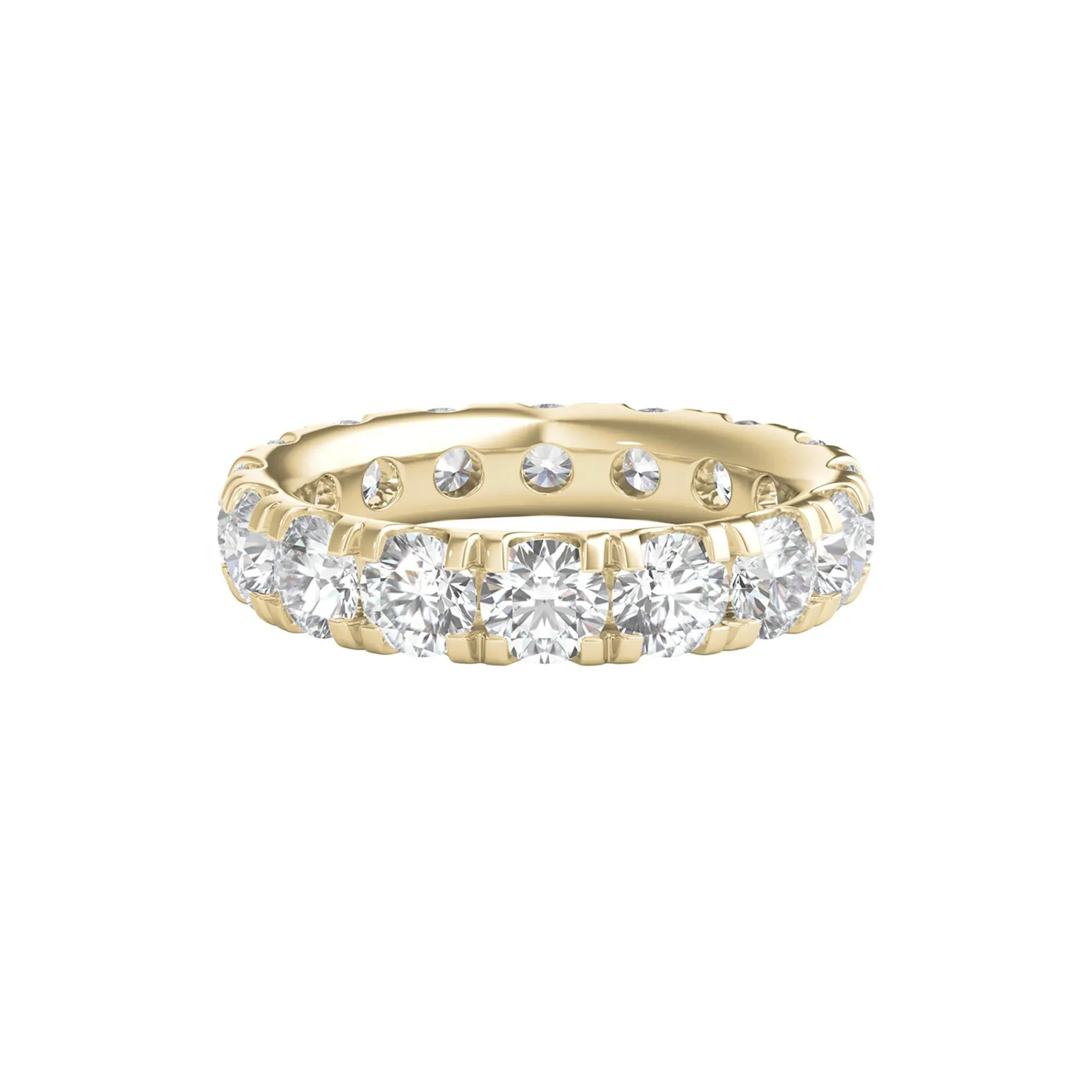 5 CT. Tw. Lab Grown Diamond Comfort Fit Eternity Band Ring 14K Yellow Gold Round Brilliant Cut Size 9 2mm