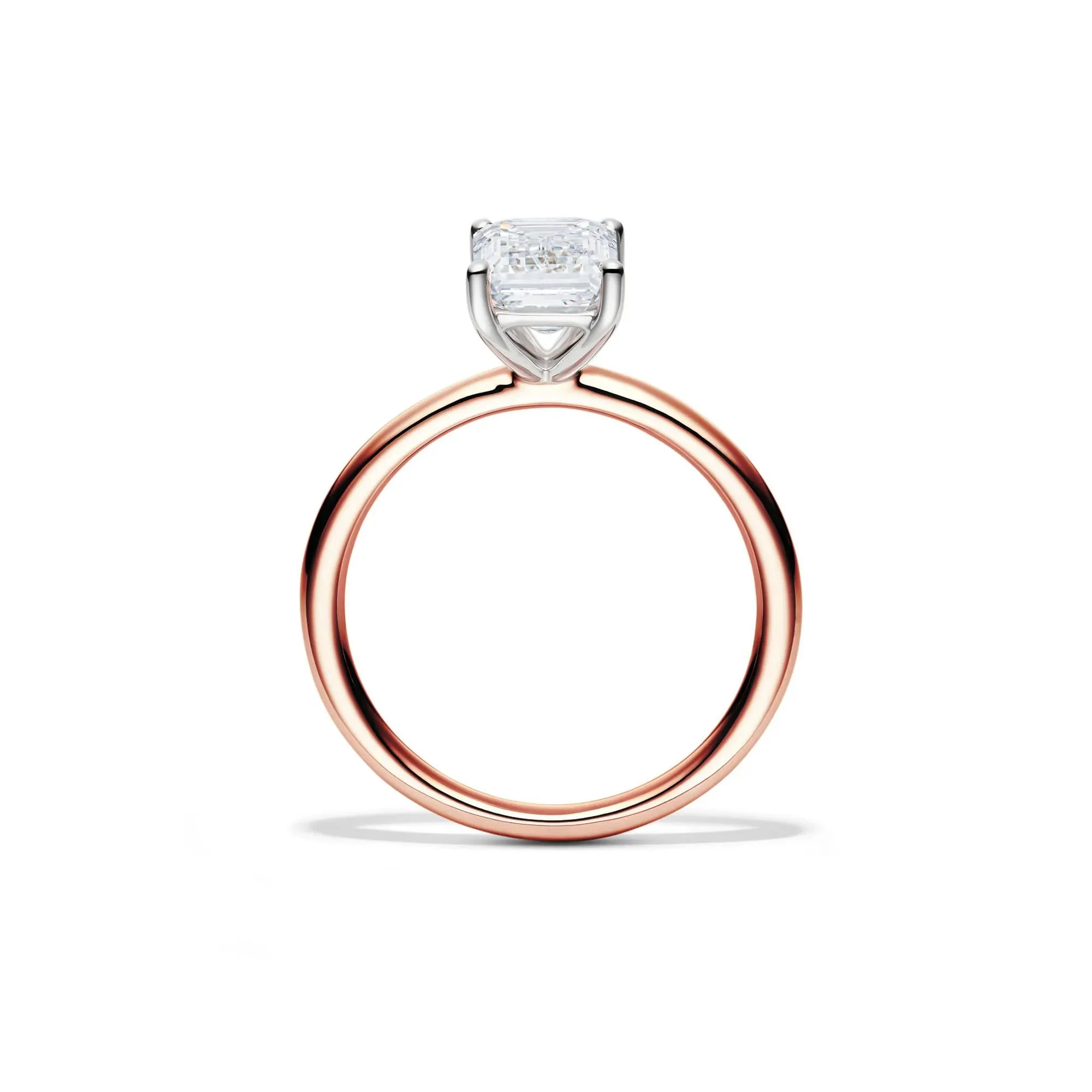 Lab Grown Diamond Emerald-Cut Solitaire Ring 14K Rose Gold (2 CT.) Size 4 2mm - Image 2