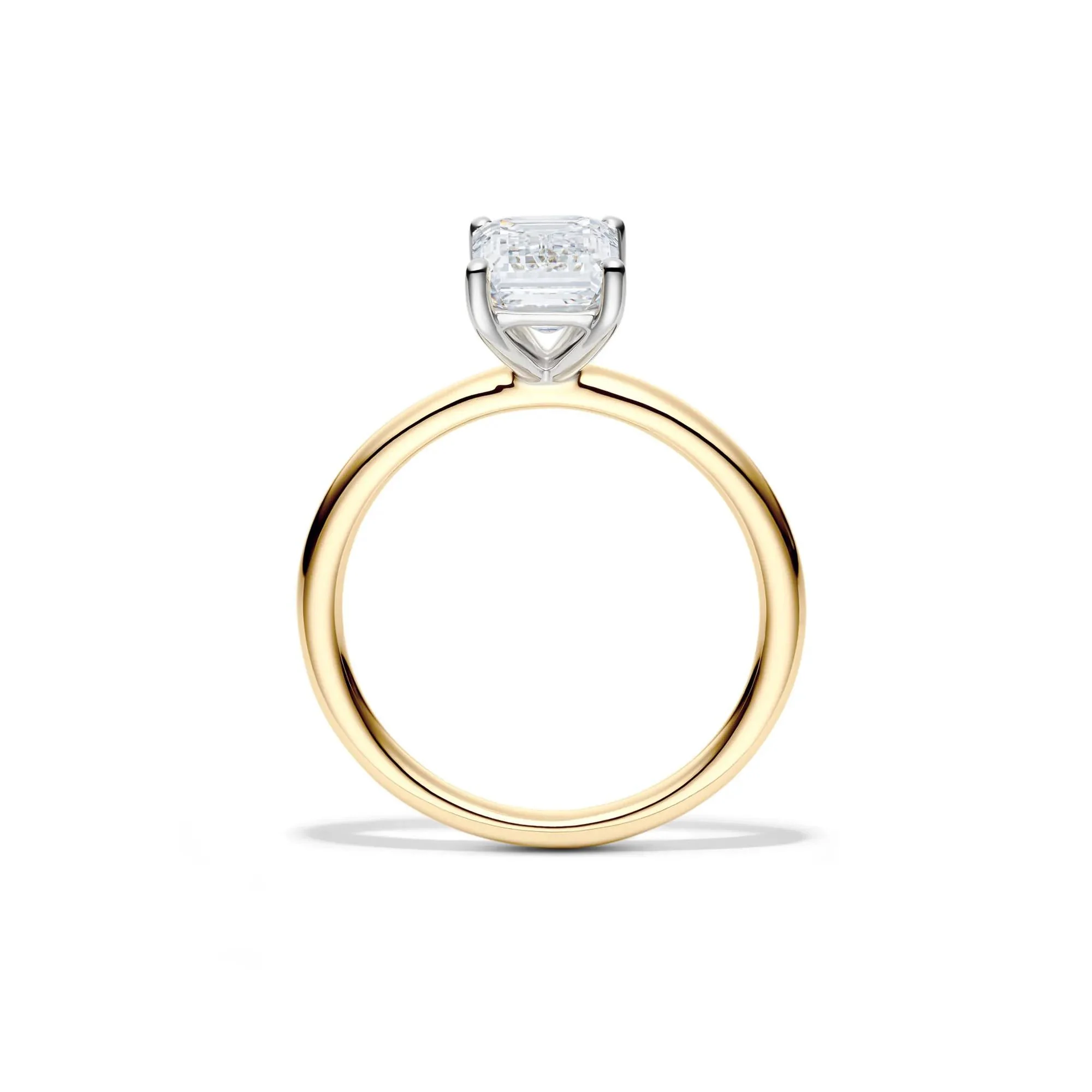 Lab Grown Diamond Emerald-Cut Solitaire Ring 14K Yellow Gold (2 CT.) Size 4.5 2mm - Image 2