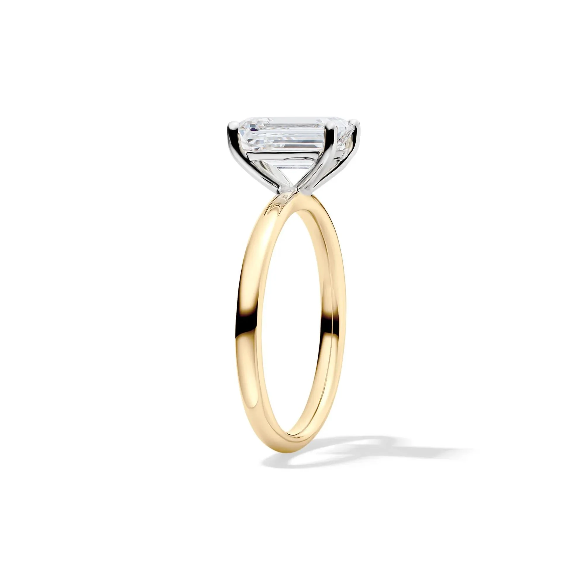 Lab Grown Diamond Emerald-Cut Solitaire Ring 14K Yellow Gold (2 CT.) Size 8.5 2mm - Image 3