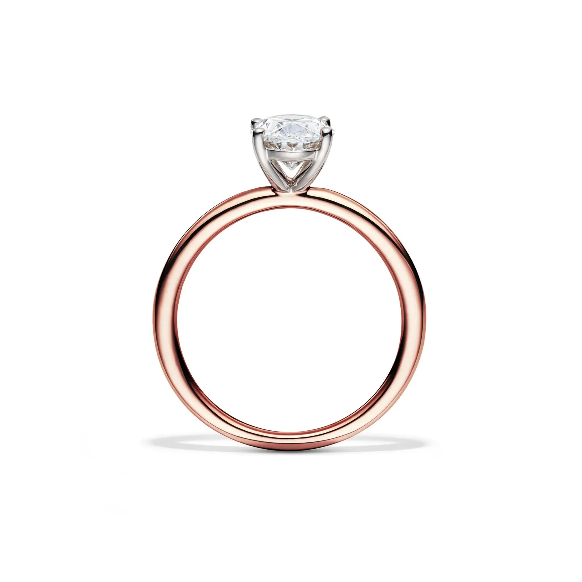 Lab Grown Diamond Solitaire Oval Engagement Ring 14K Rose Gold (1/2 CT.) Size 5 2mm - Image 2