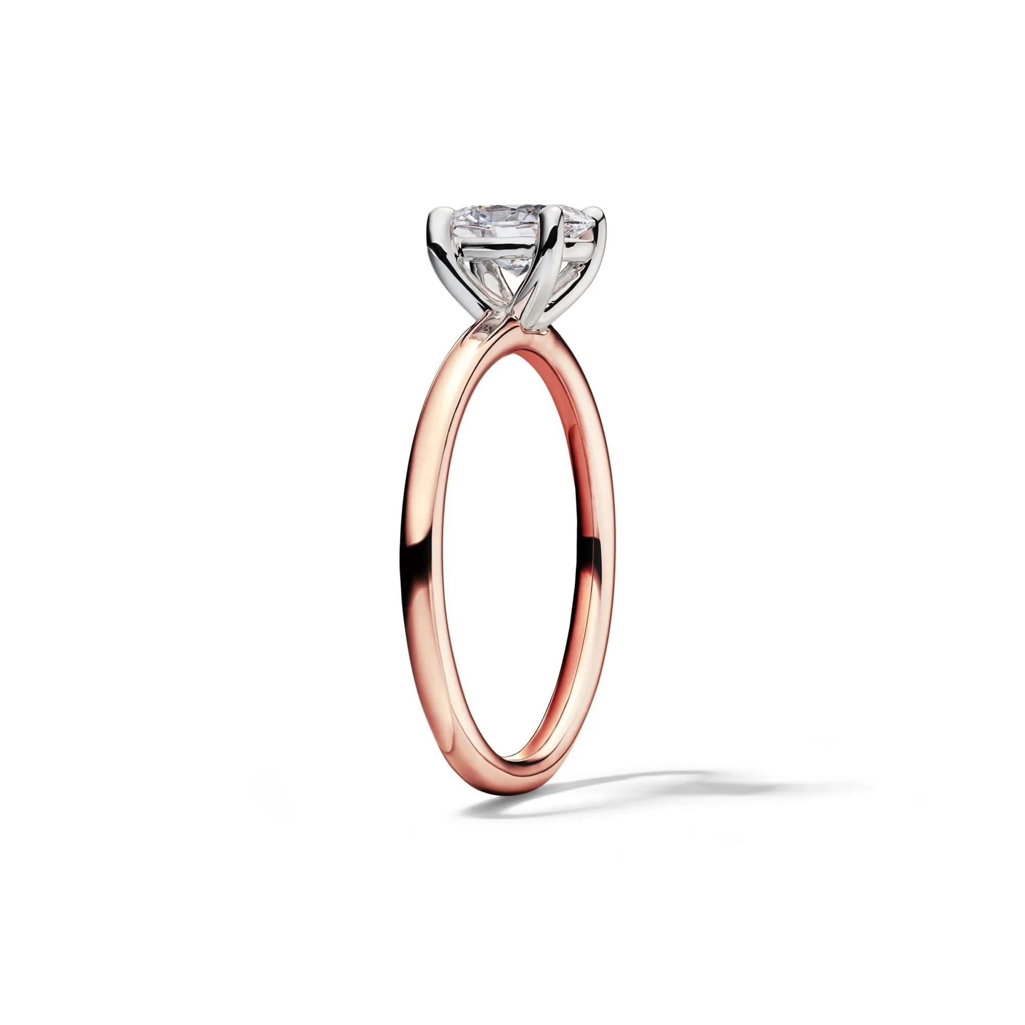 Lab Grown Diamond Solitaire Oval Engagement Ring 14K Rose Gold (1/2 CT.) Size 6 2mm - Image 3