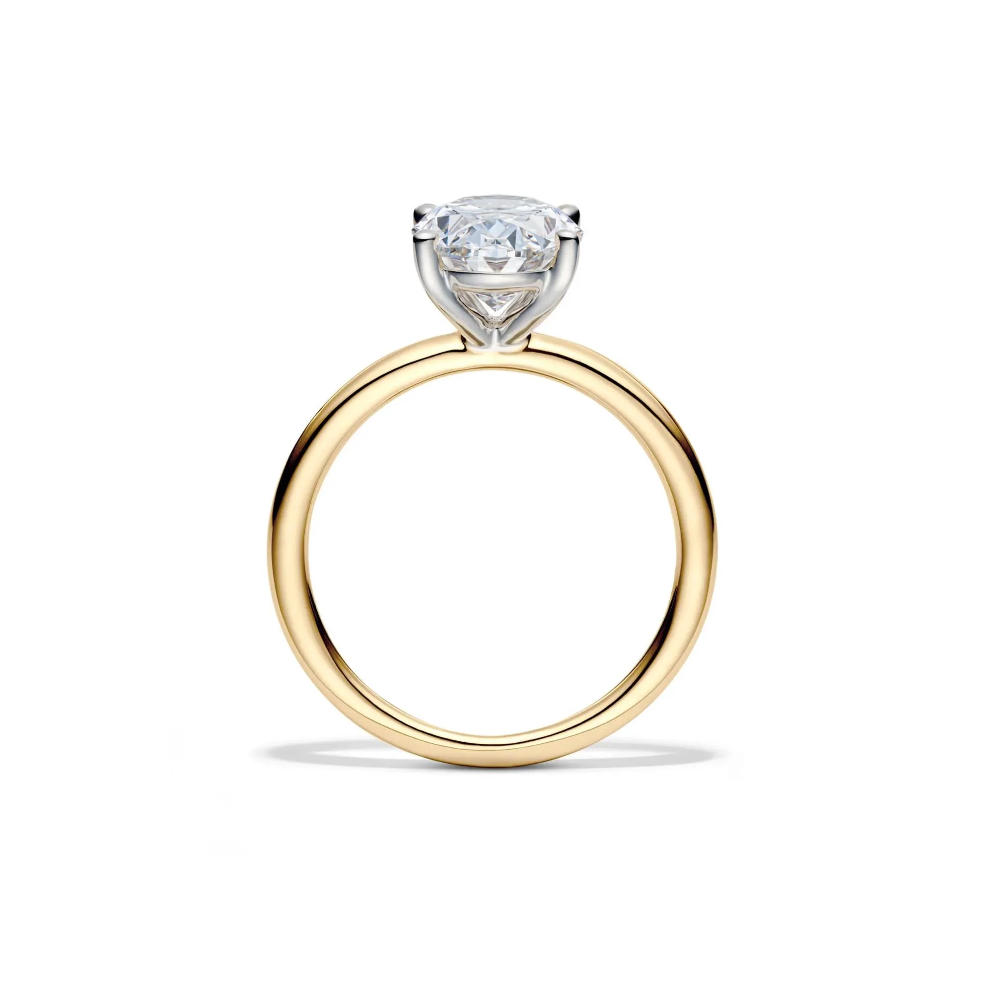Lab Grown Diamond Oval Solitaire 14K Yellow and White Gold (3 CT.) Ring Size 11.5 2mm - Image 2