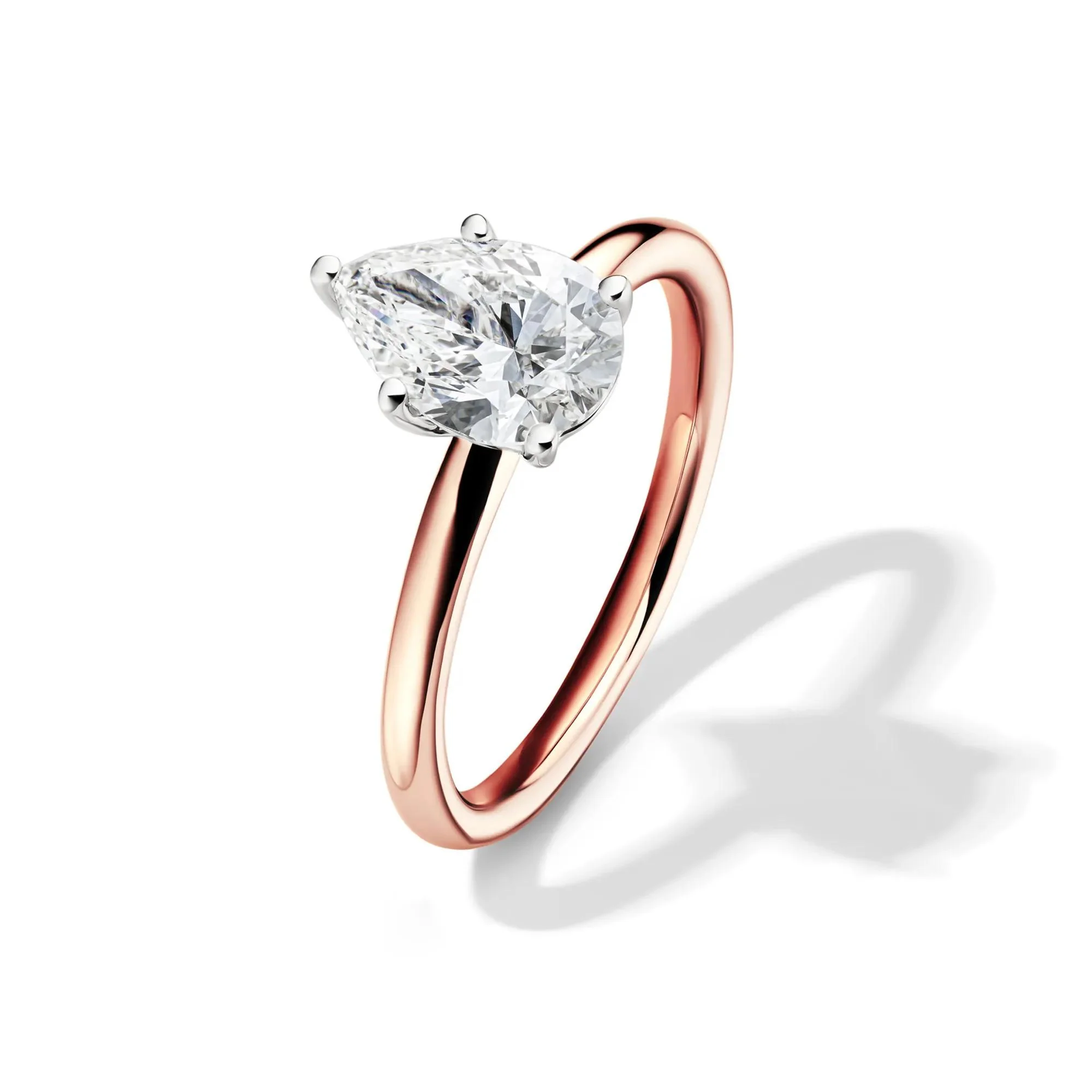 Lab Grown Diamond Pear-Shaped Solitaire Engagement Ring 14K Rose Gold (1/2 CT.) Size 9 2mm - Image 4