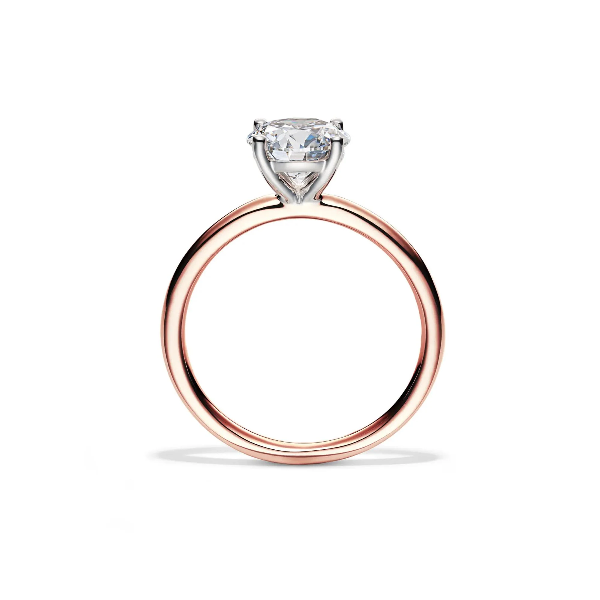 Lab Grown Diamond Solitaire Round Engagement Ring 14K Rose Gold (1/2 CT.) Size 4 2mm - Image 2
