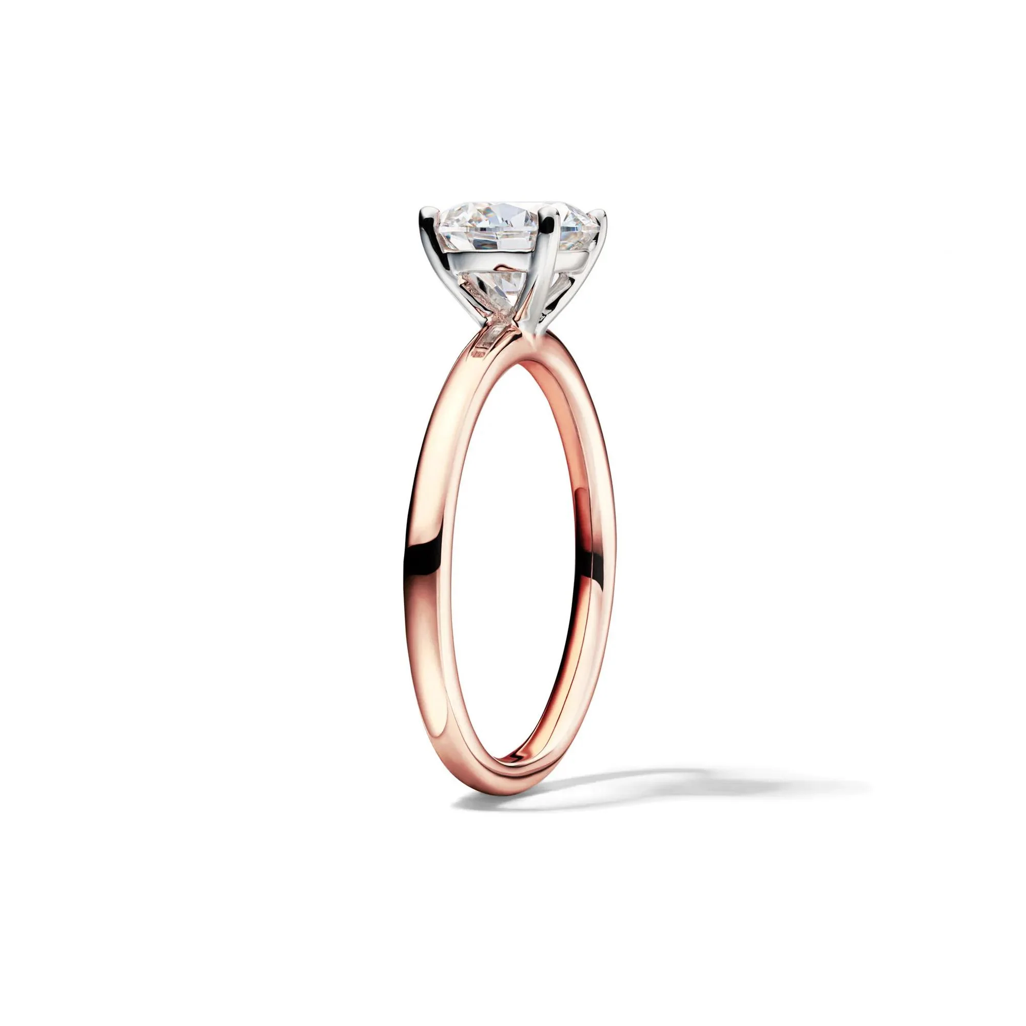 Lab Grown Diamond Solitaire Round Engagement Ring 14K Rose Gold (1/2 CT.) Size 7 2mm - Image 3