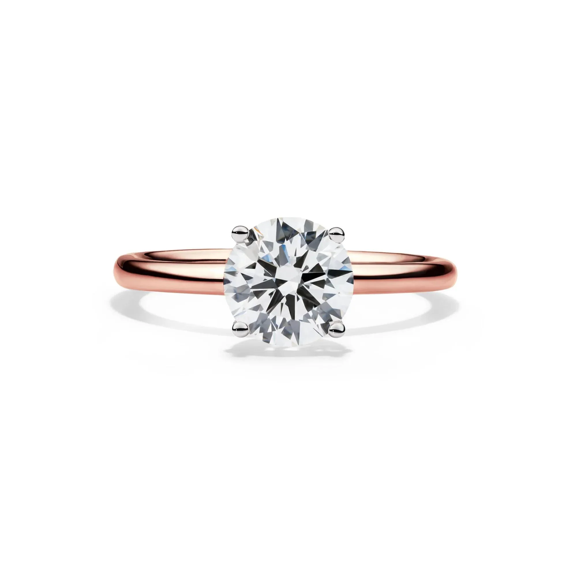 Lab Grown Diamond Solitaire Round Engagement Ring 14K Rose Gold (1/2 CT.) Size 8.5 2mm