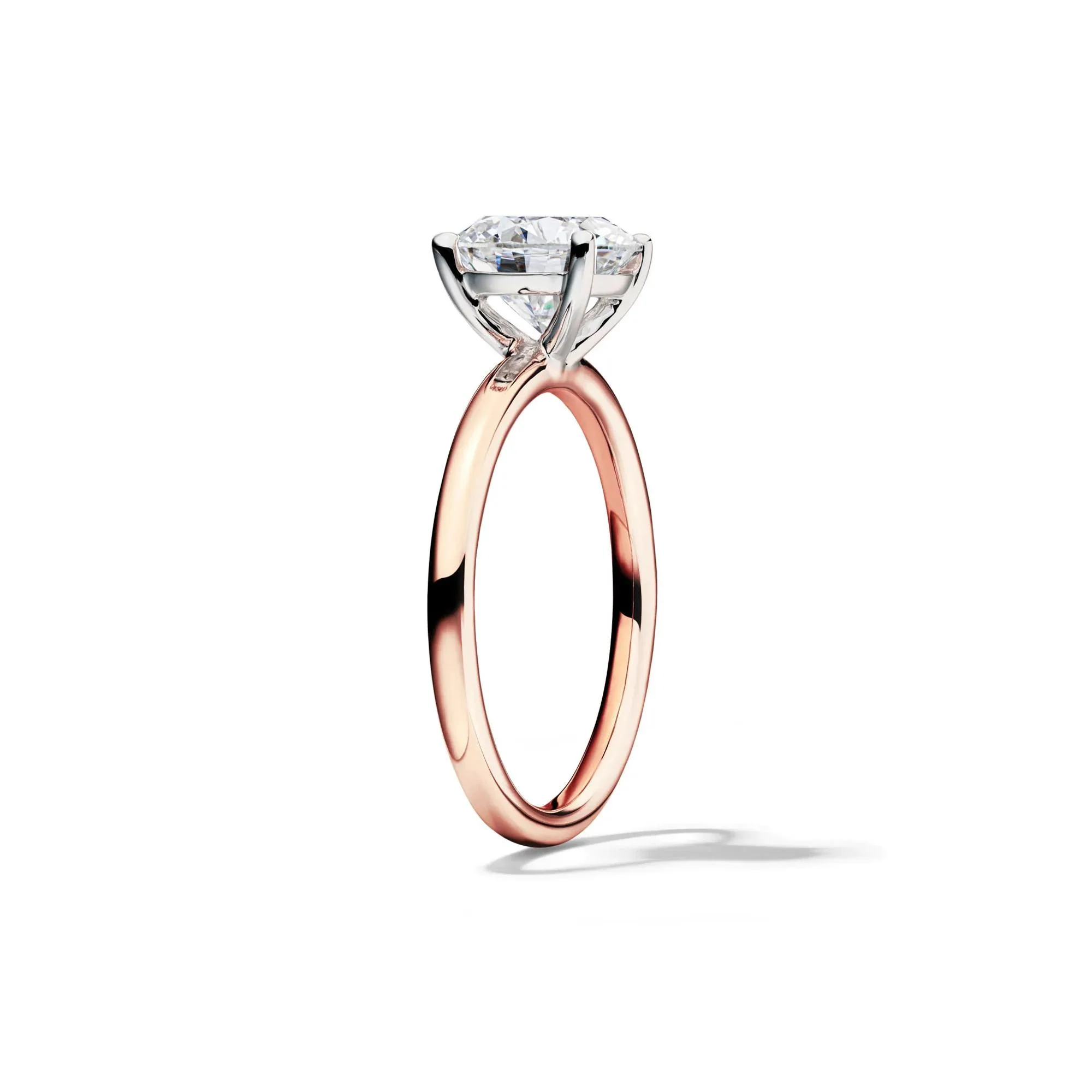 Lab Grown Diamond Round Solitaire Ring 14K Rose Gold (2 CT.) Size 4.5 2mm - Image 3