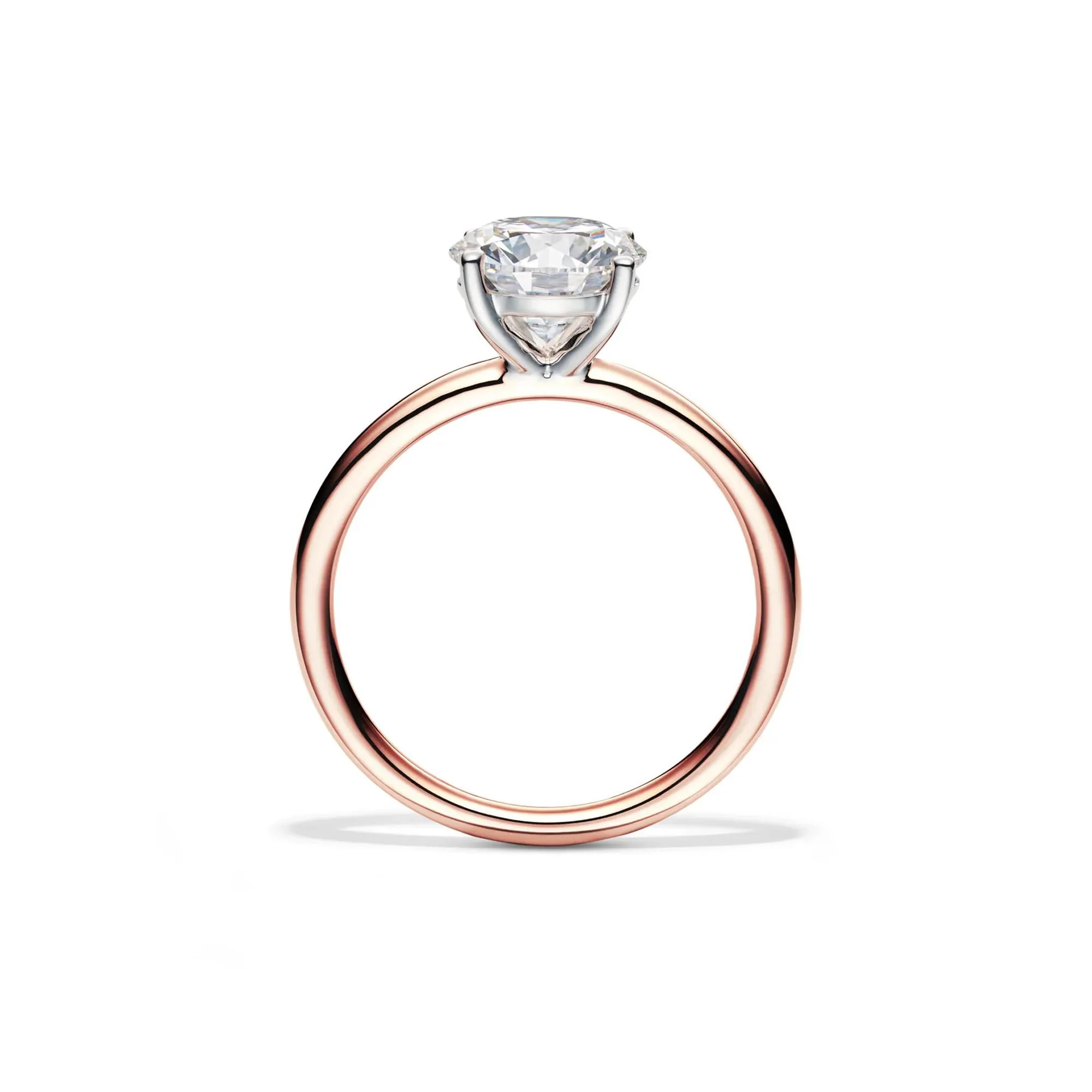 Lab Grown Diamond Round Solitaire Ring 14K Rose Gold (2 CT.) Size 6.5 2mm - Image 2