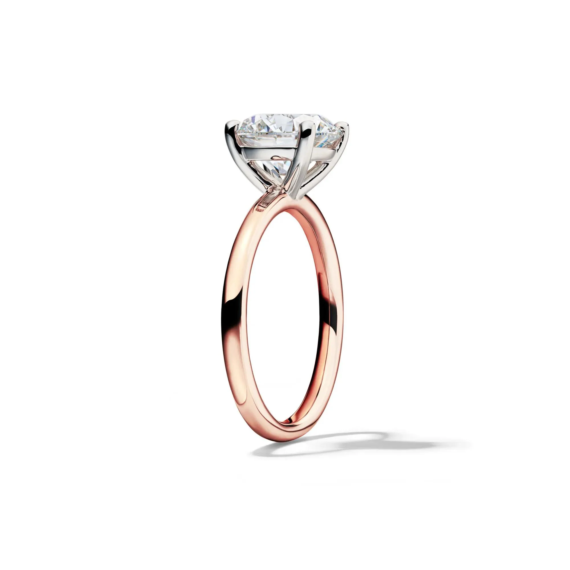 Lab Grown Diamond Solitaire Round Engagement Ring 14K Rose Gold (3 CT.) Round Brilliant Cut Size 5 2mm - Image 3