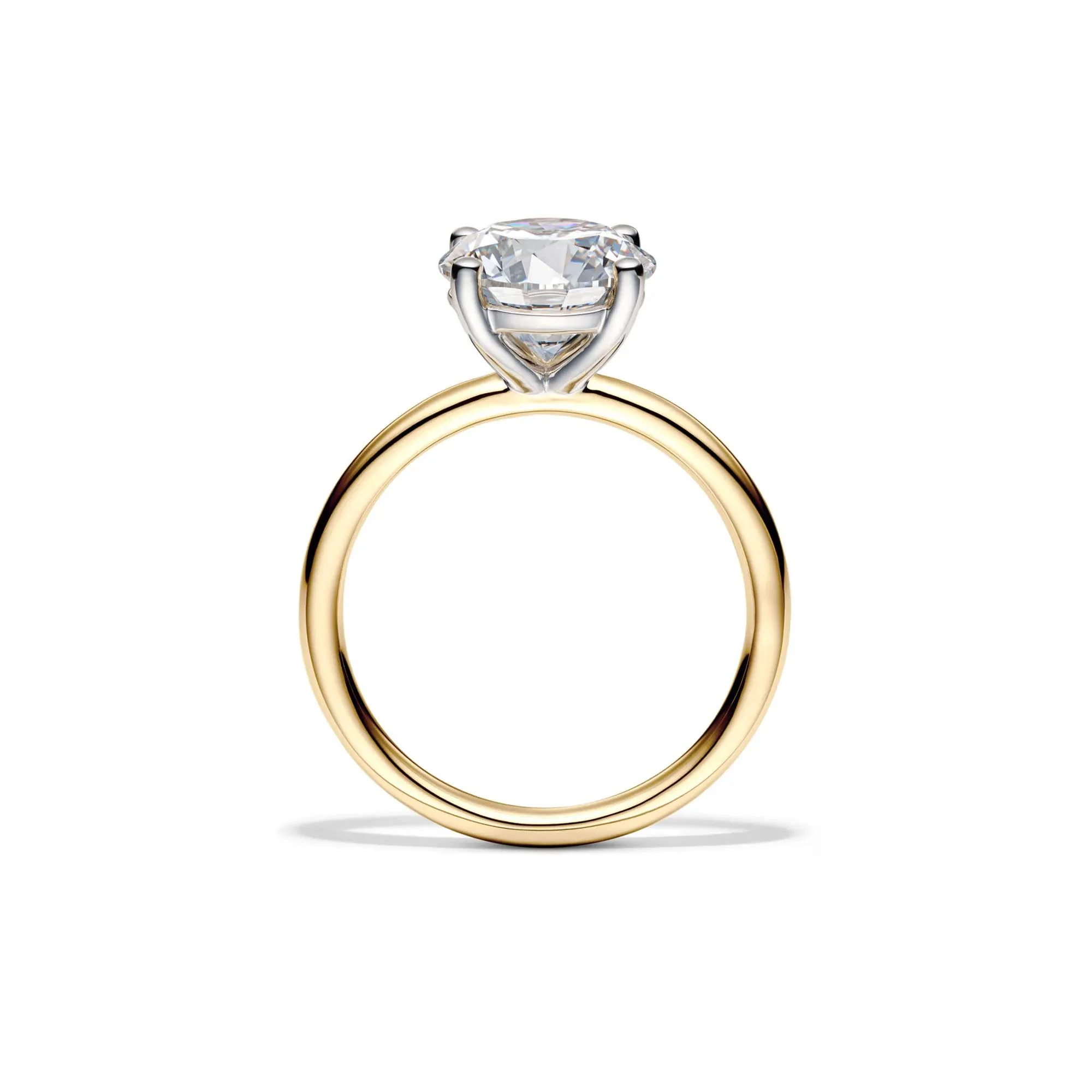 Lab Grown Diamond Solitaire Round Engagement Ring 14K Yellow Gold (3 CT.) Round Brilliant Cut Size 4 2mm - Image 2