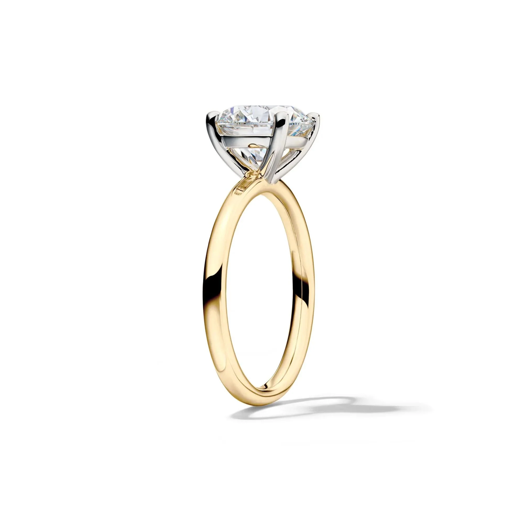 Lab Grown Diamond Solitaire Round Engagement Ring 14K Yellow Gold (3 CT.) Round Brilliant Cut Size 5 2mm - Image 3