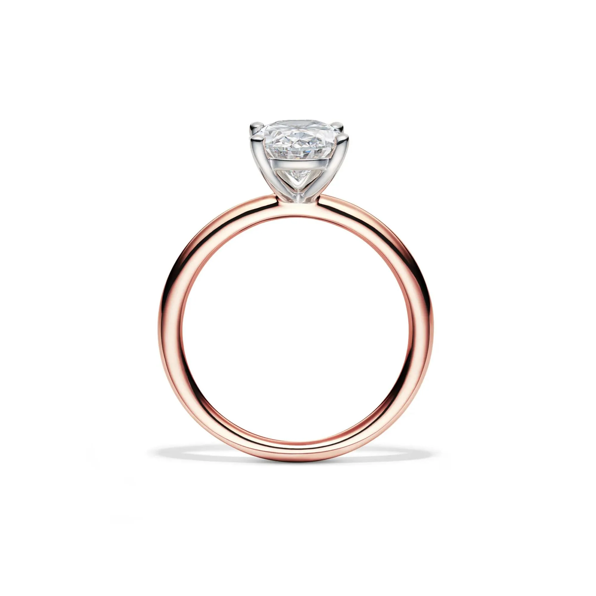Lab Grown Diamond Solitaire Oval Engagement Ring 14K Rose Gold (2 CT.) Size 8.5 2mm - Image 2