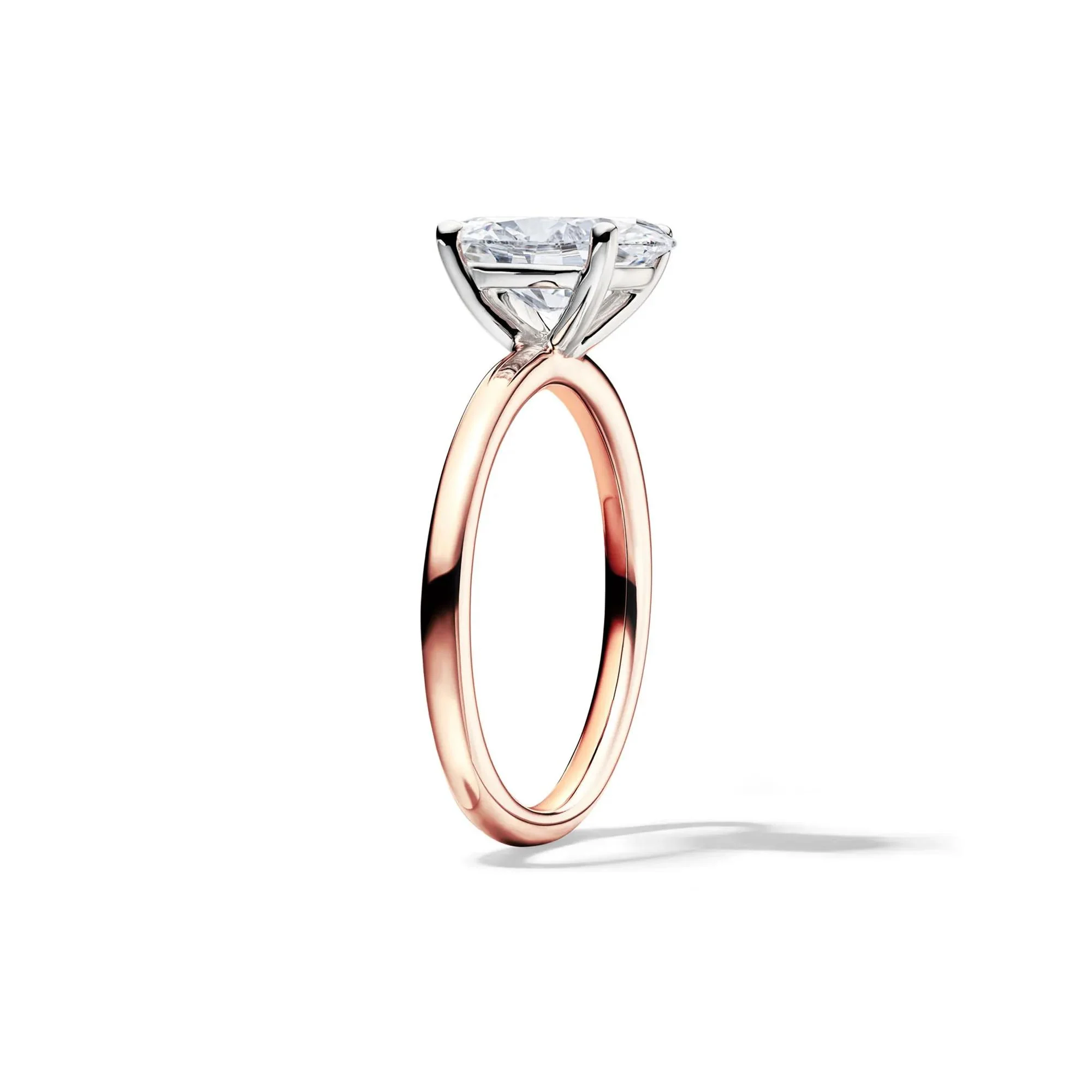 Lab Grown Diamond Solitaire Oval Engagement Ring 14K Rose Gold (2 CT.) Size 8.5 2mm - Image 3