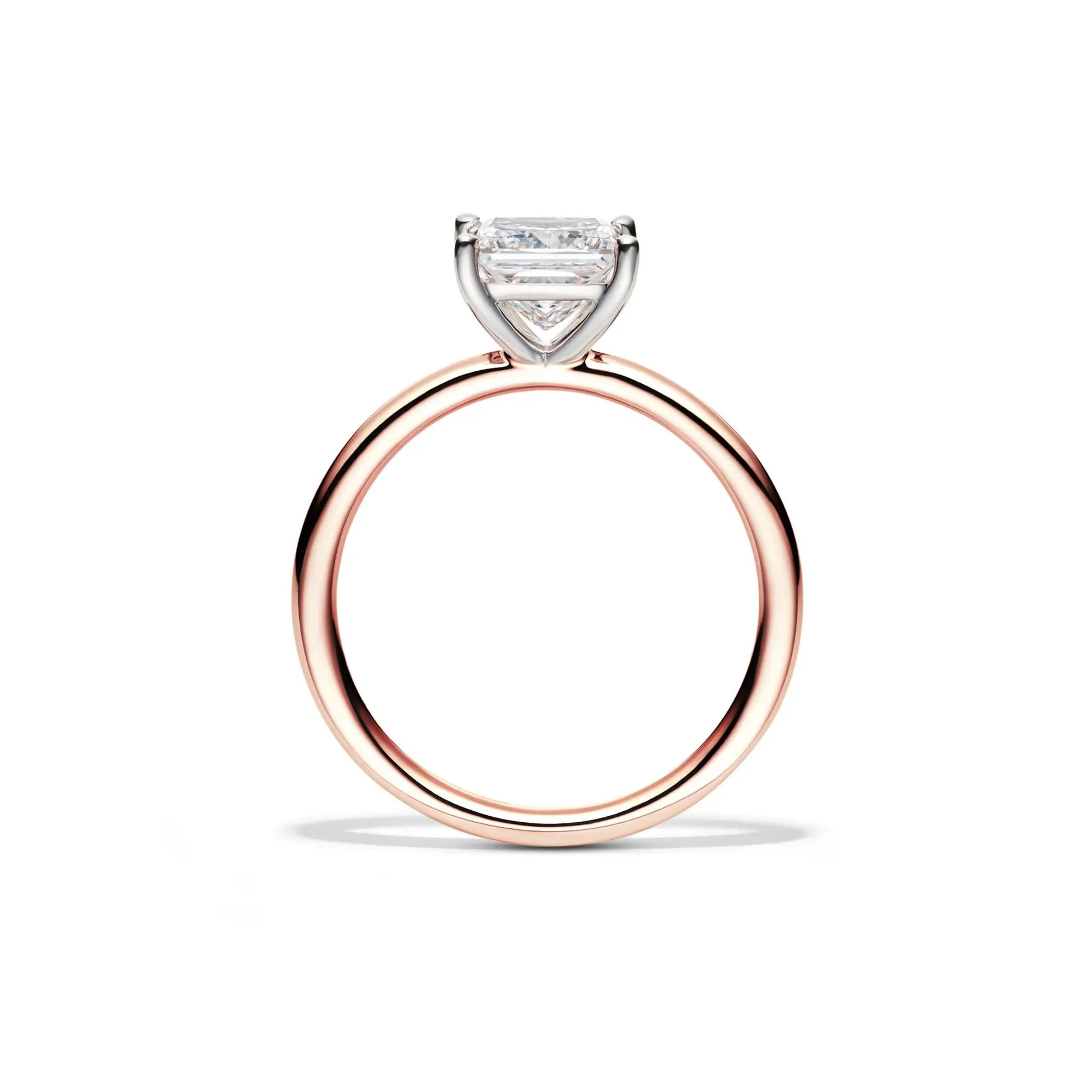 Lab Grown Diamond Princess-Cut Solitaire Engagement Ring 14K Rose Gold (1/2 CT.) Size 5 2mm - Image 2