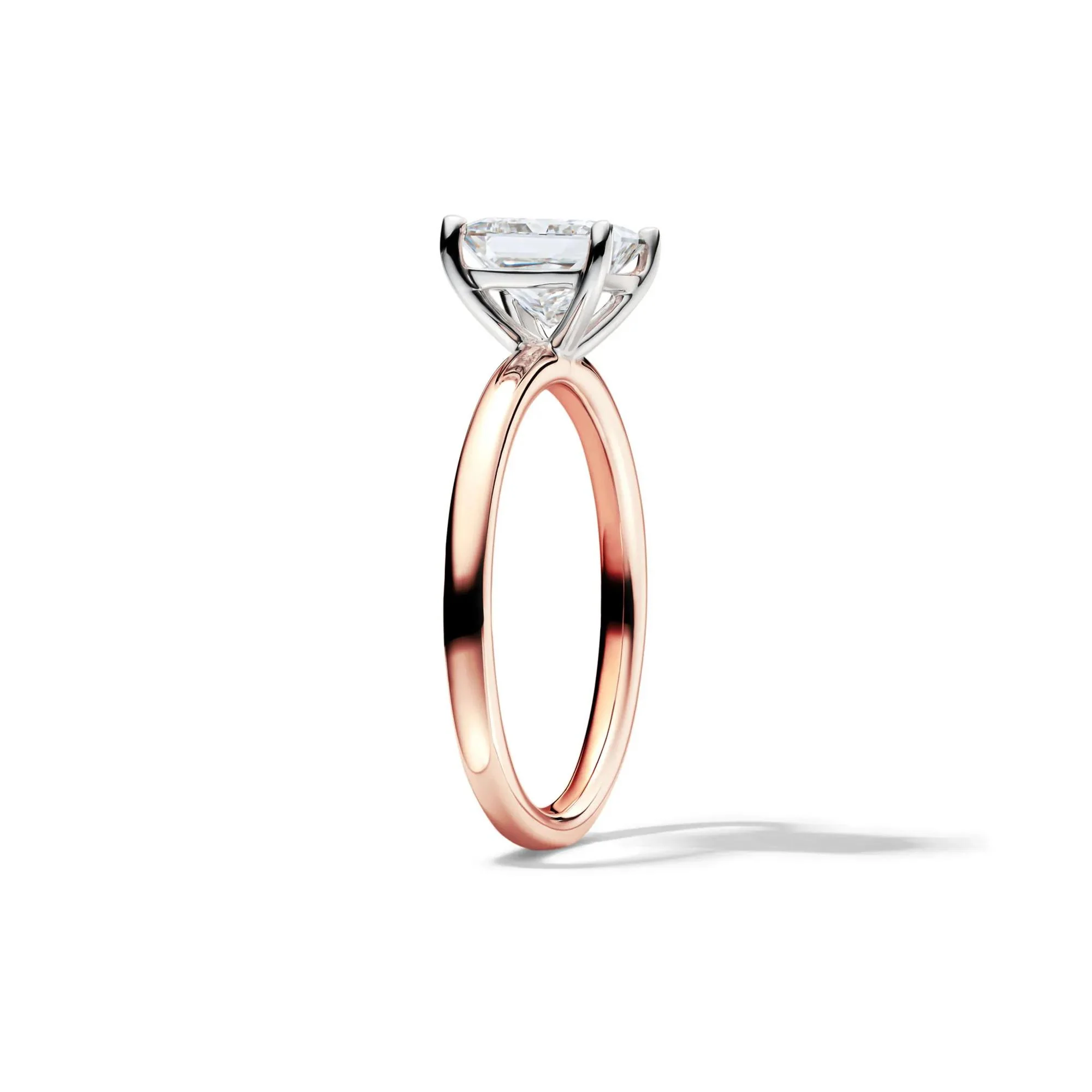 Lab Grown Diamond Princess-Cut Solitaire Engagement Ring 14K Rose Gold (1/2 CT.) Size 6 2mm - Image 3