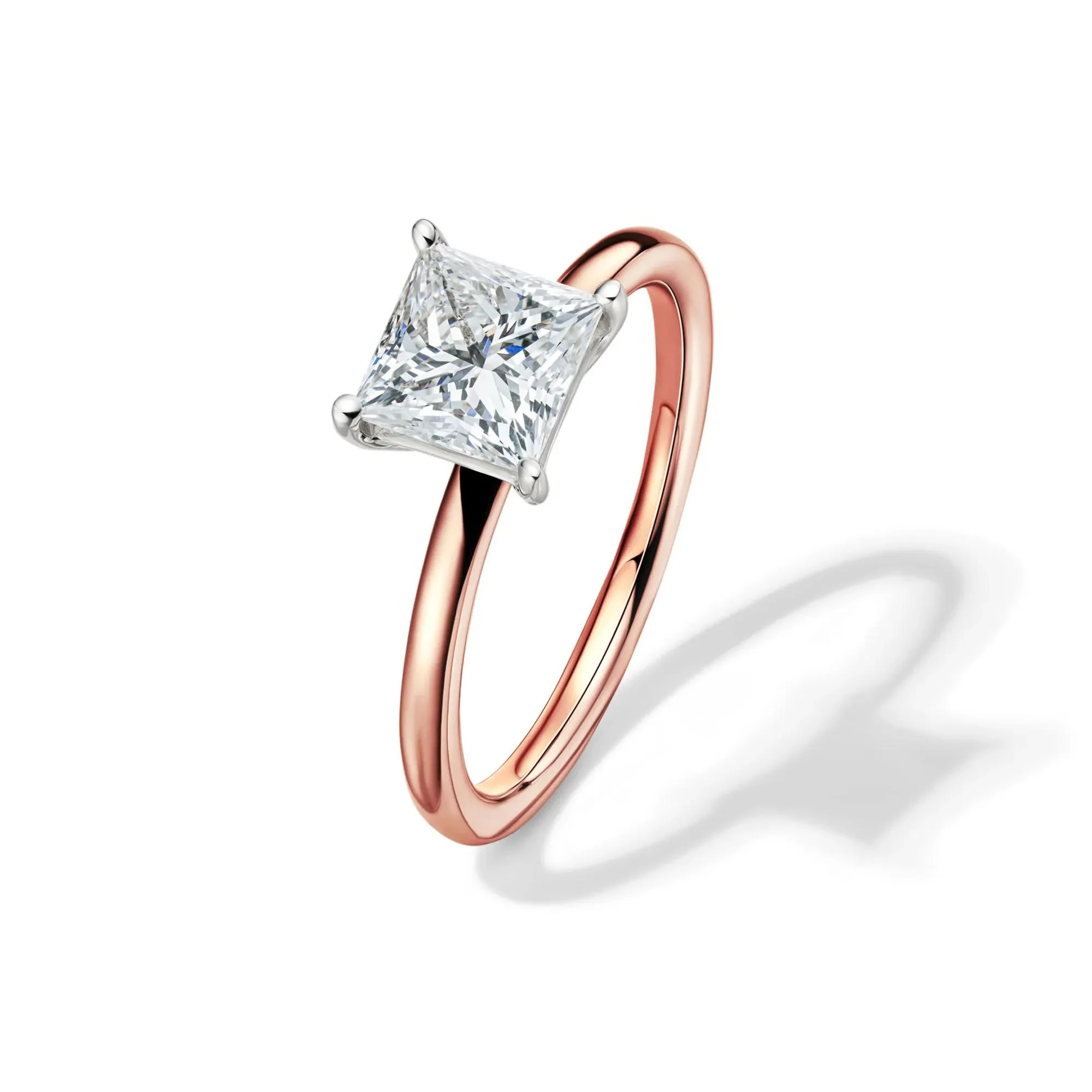 Lab Grown Diamond Princess-Cut Solitaire Engagement Ring 14K Rose Gold (1/2 CT.) Size 9.5 2mm - Image 4