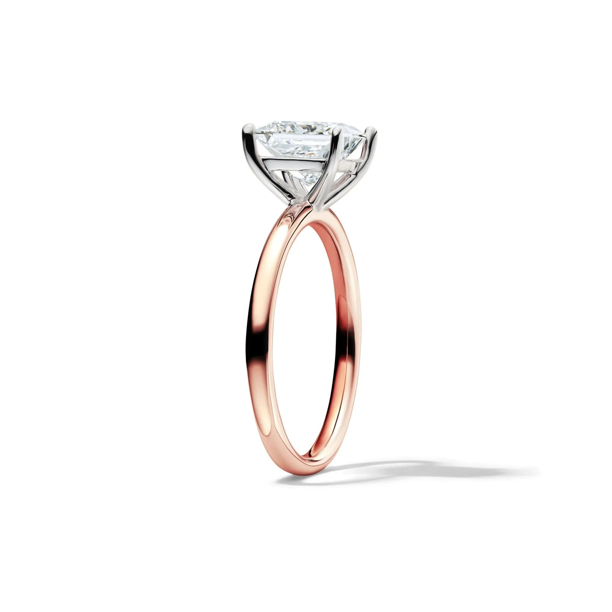 2 CT. Tw. Lab Grown Diamond Princess-Cut Solitaire Engagement Ring 14K Rose Gold Size 6 2mm - Image 3